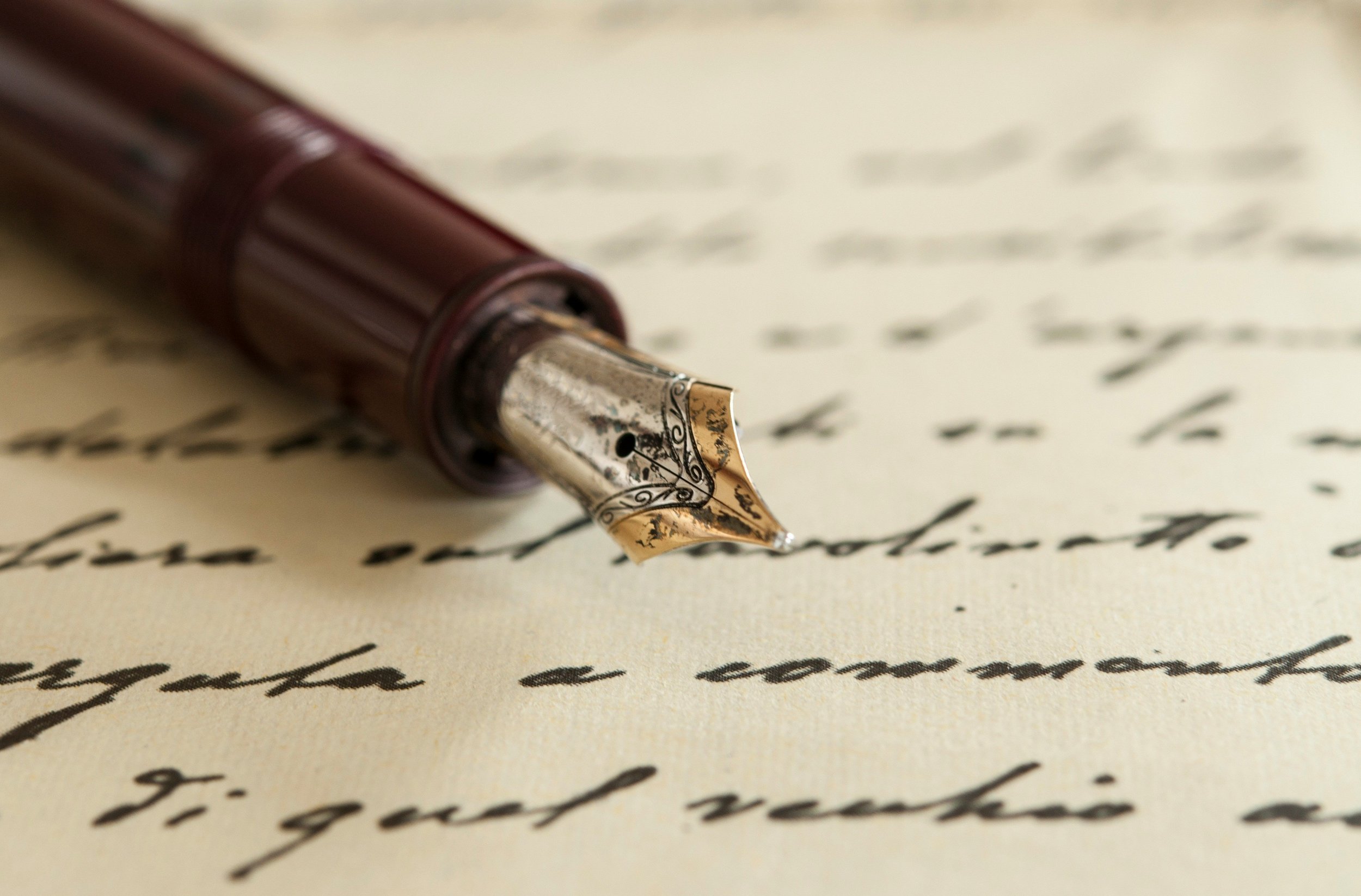 Writer's pen and paper