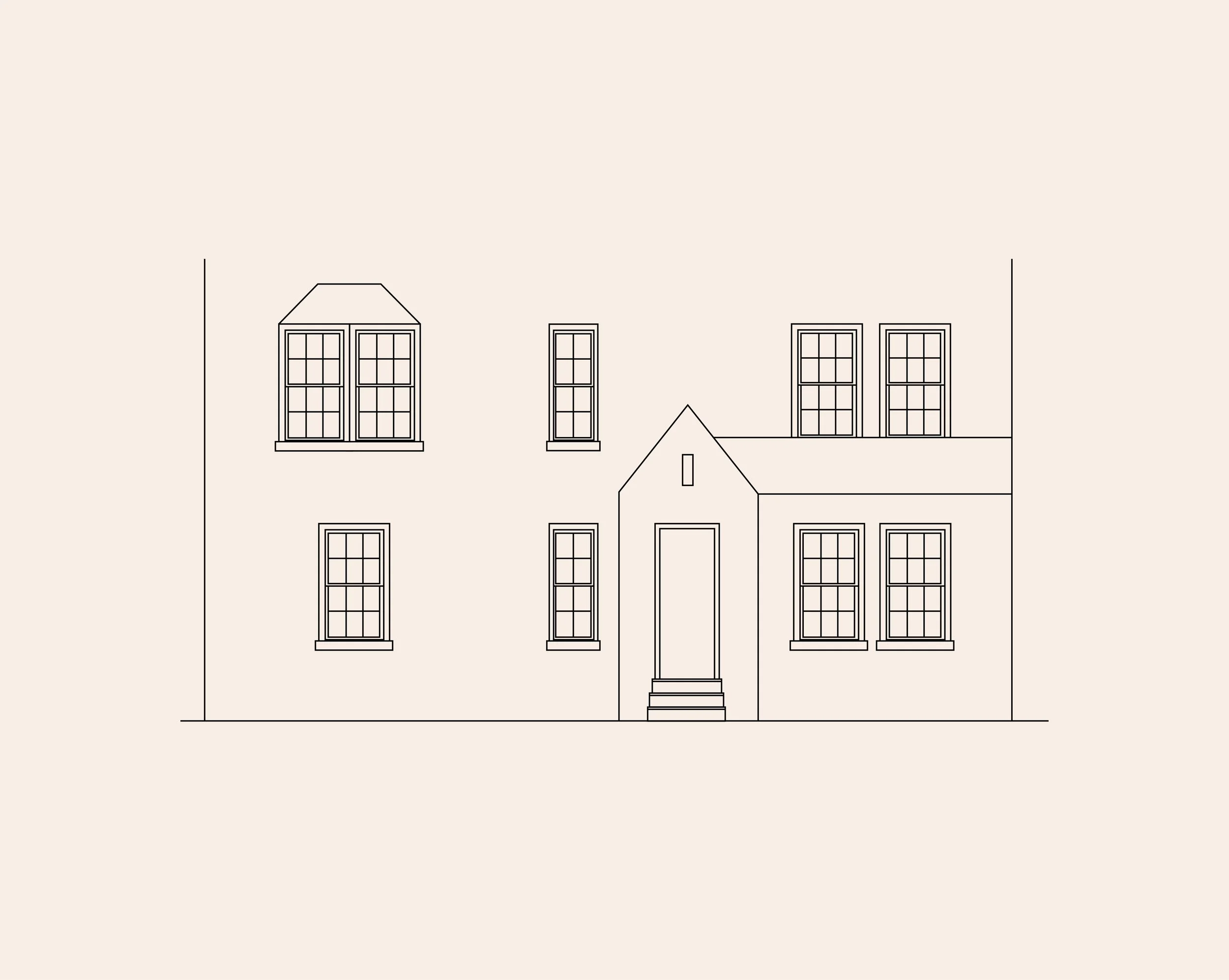 Type A, A':  Two-Bay Row House