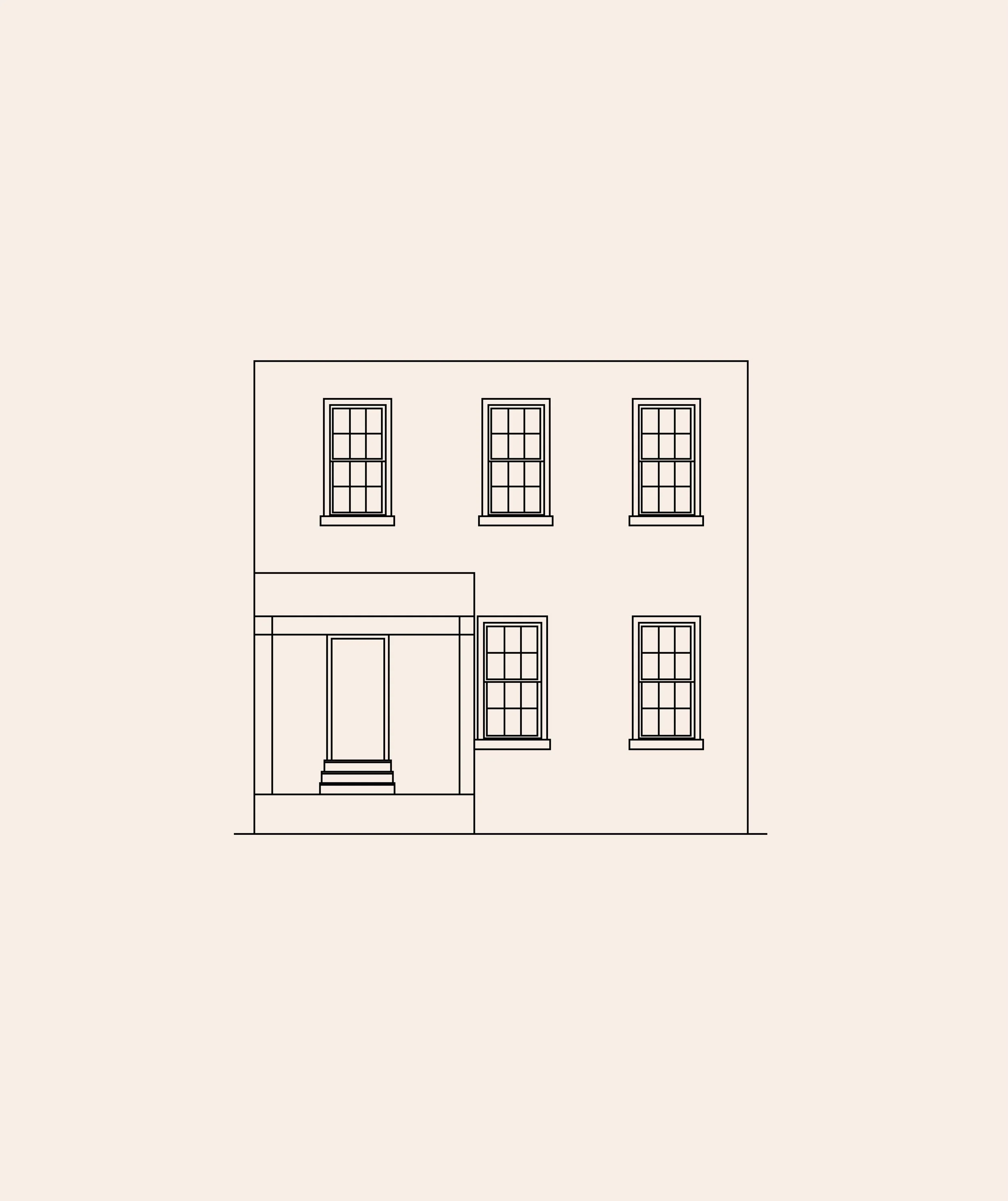 Type F, F': Three-Bay Row House