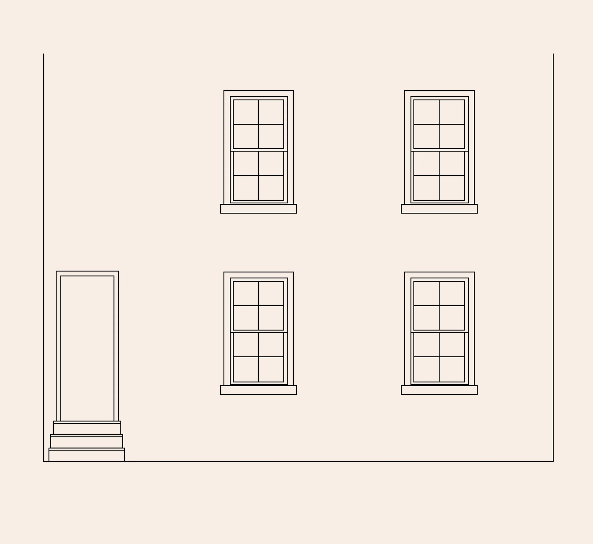 Type J, J': Three-Bay Row House