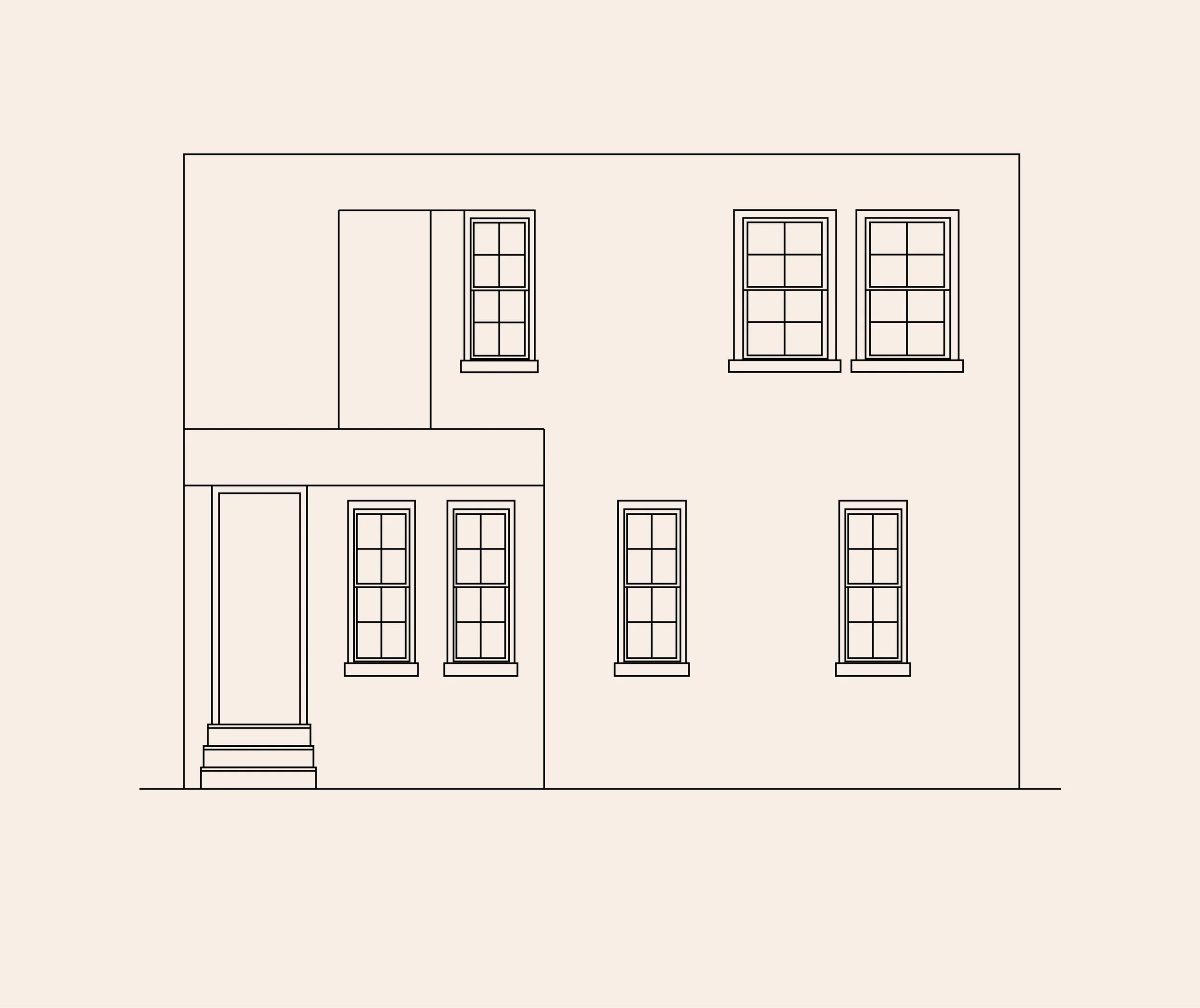 Type P,P': Three-Bay Row House