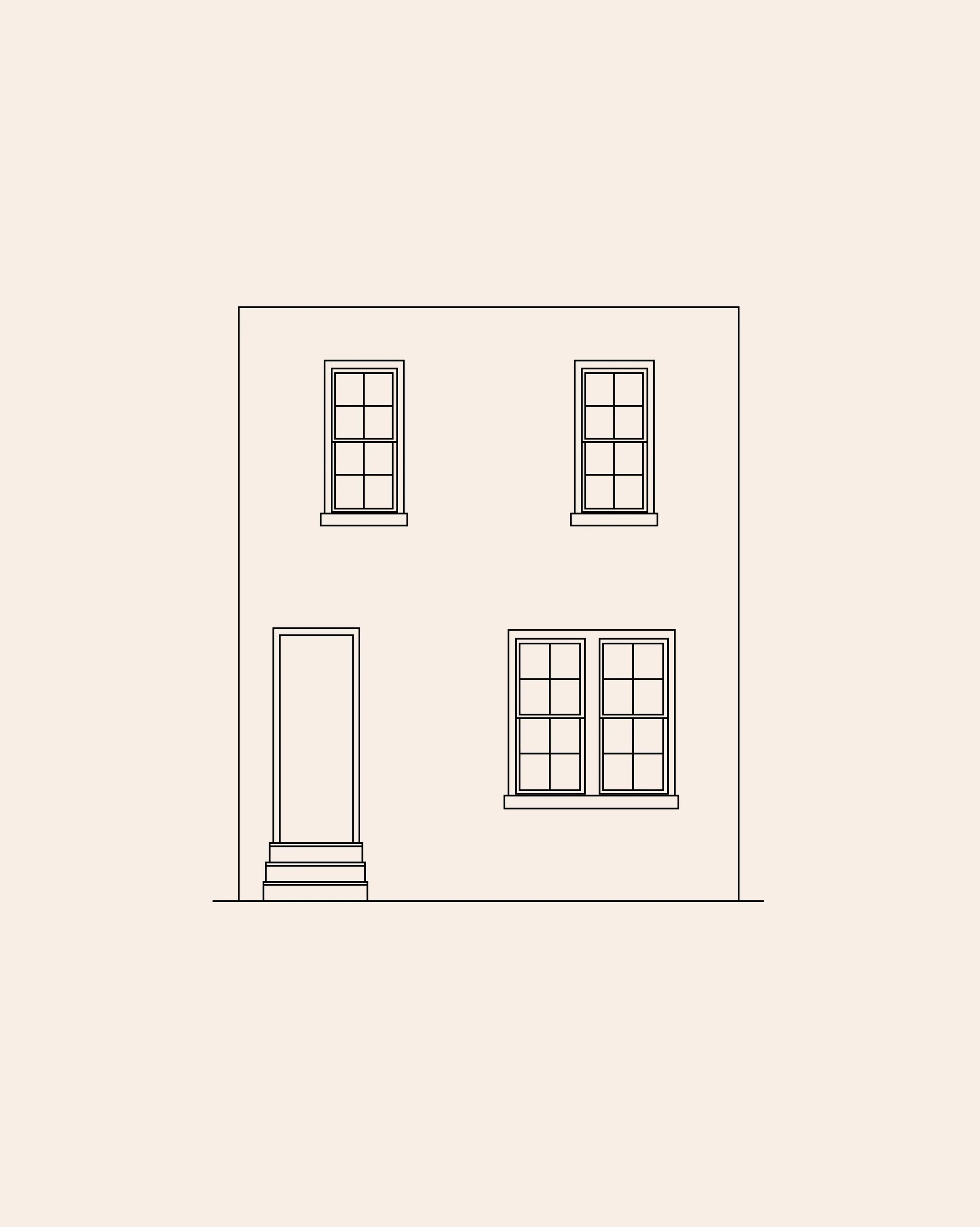Type B,B': Two-Bay Row House