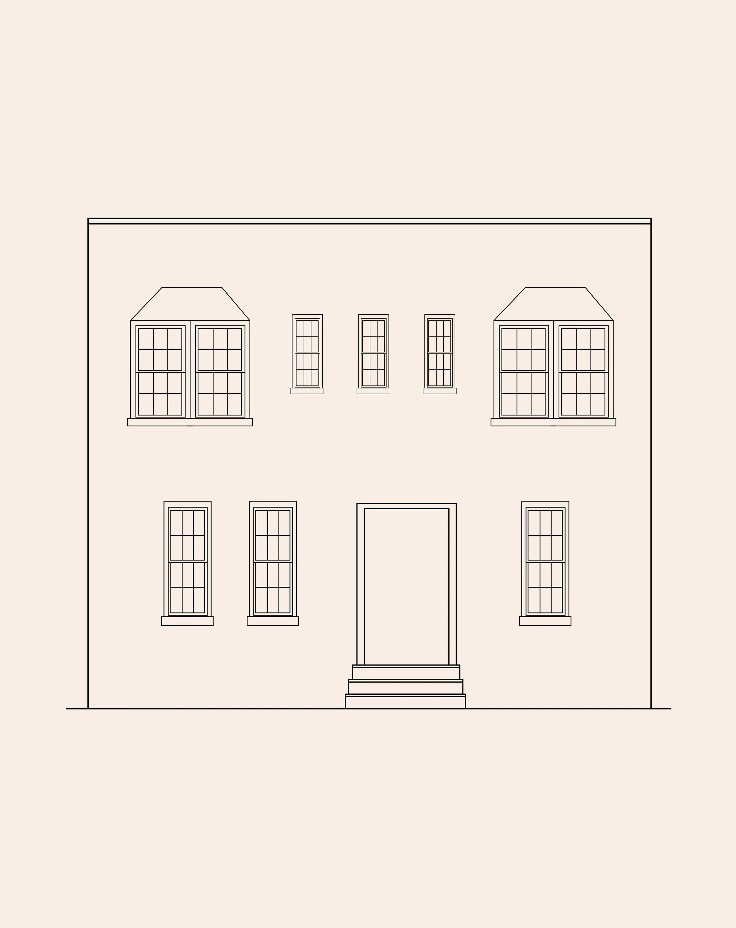 Type X, X': Five Bay Row House