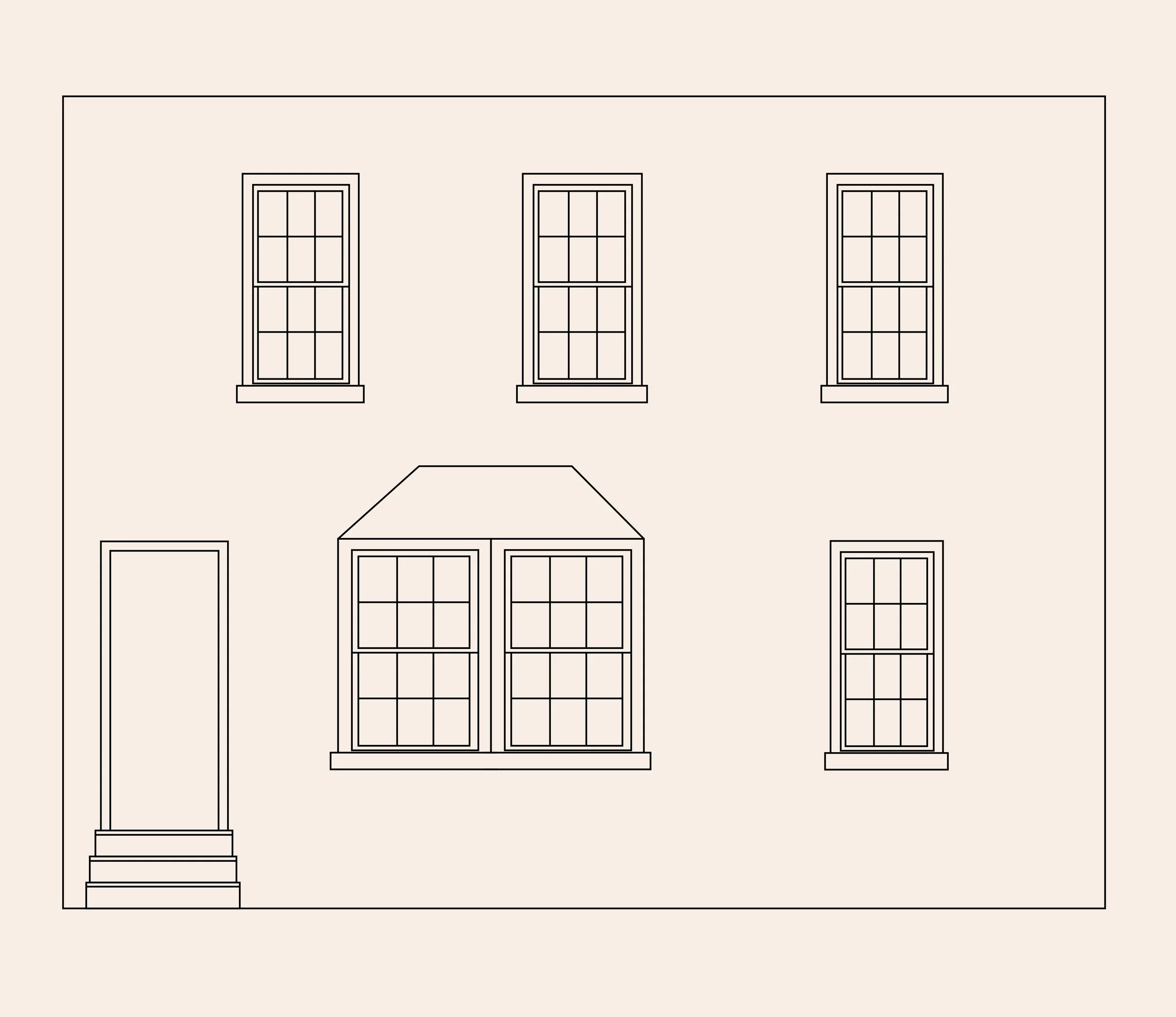 Type G, G': Three-Bay Row House