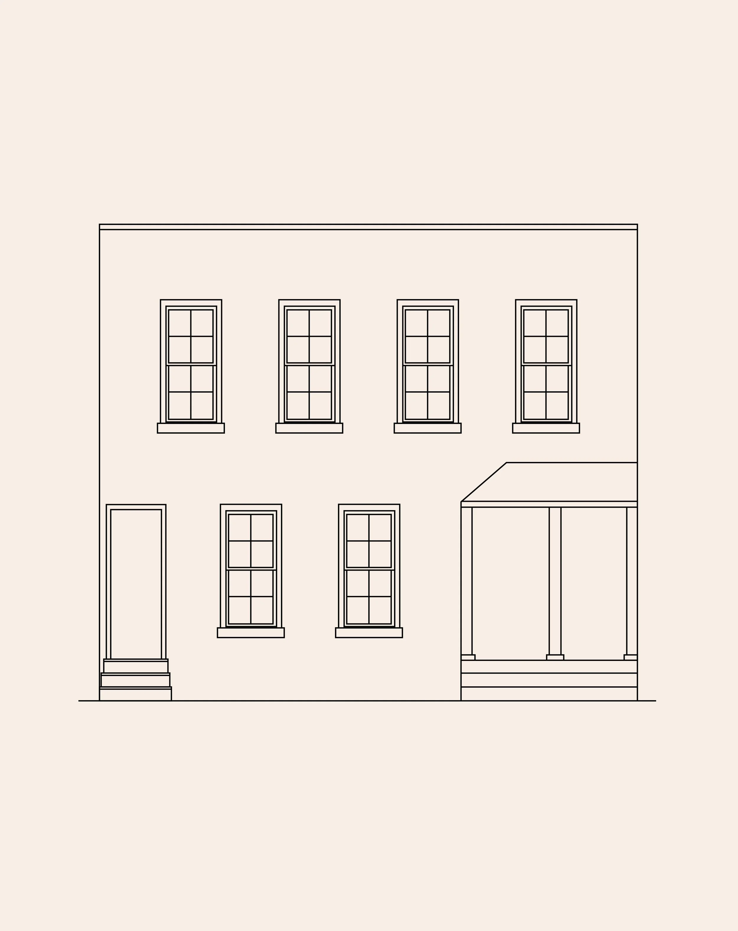 Type Y, Y': Four-Bay Row House