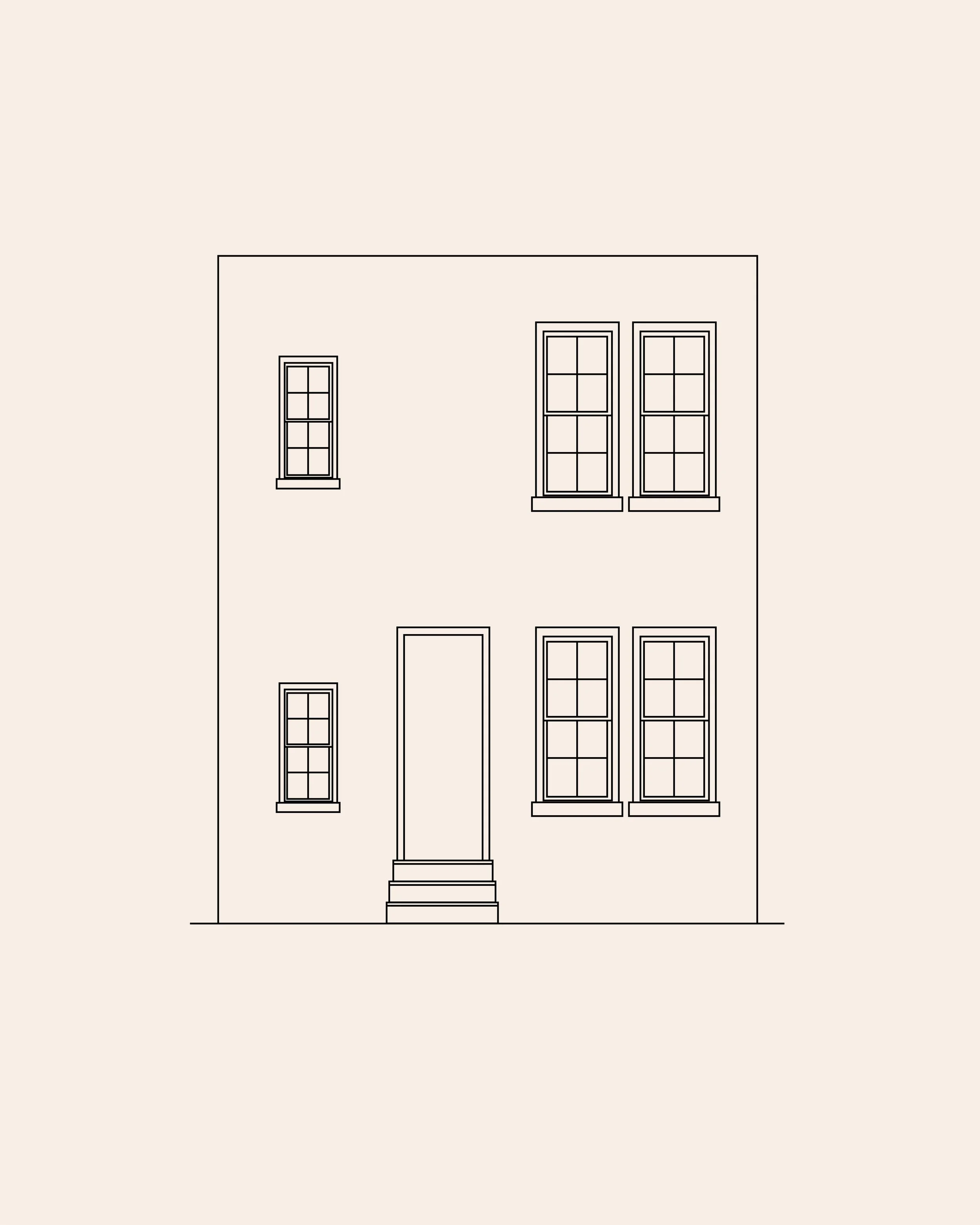 Type D, D': Three-Bay Row House