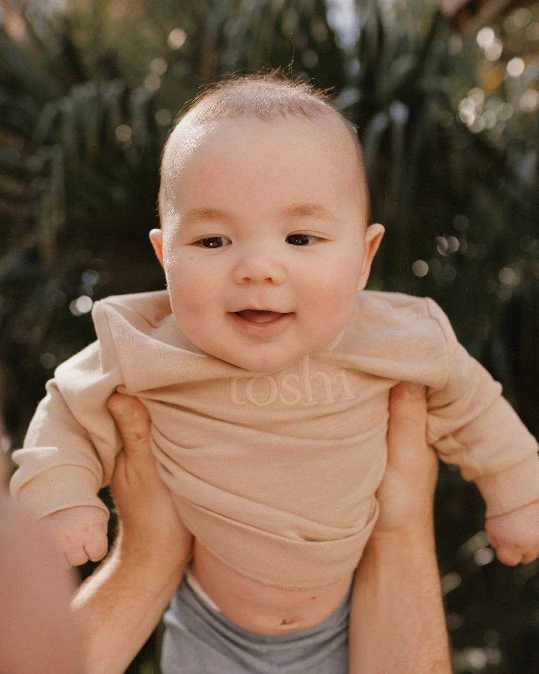 Close up colour photo of newborn baby