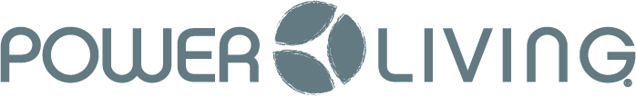 Power Living logo with stylized leaf and circle design