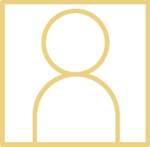 Ein minimalistisches, stilisiertes Symbol einer Person in Gold auf schwarzem Hintergrund.