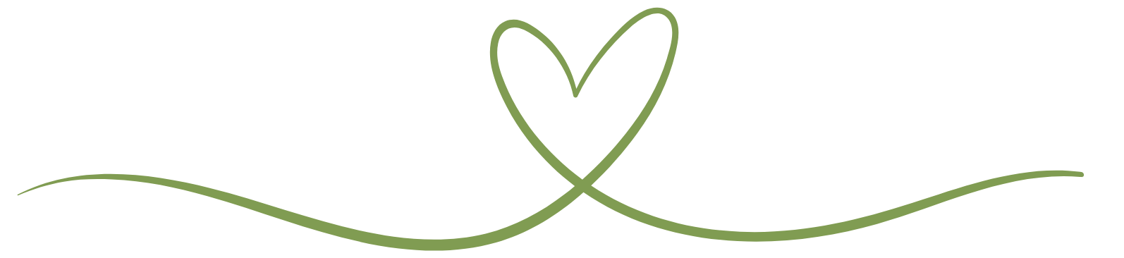 A black background with a minimalist green line drawing of a heart intertwined with a curved line.
