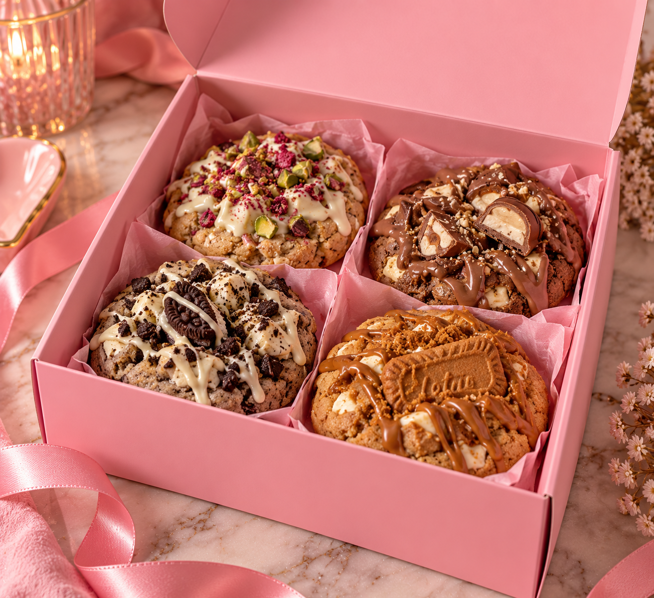 box of 4 cookies