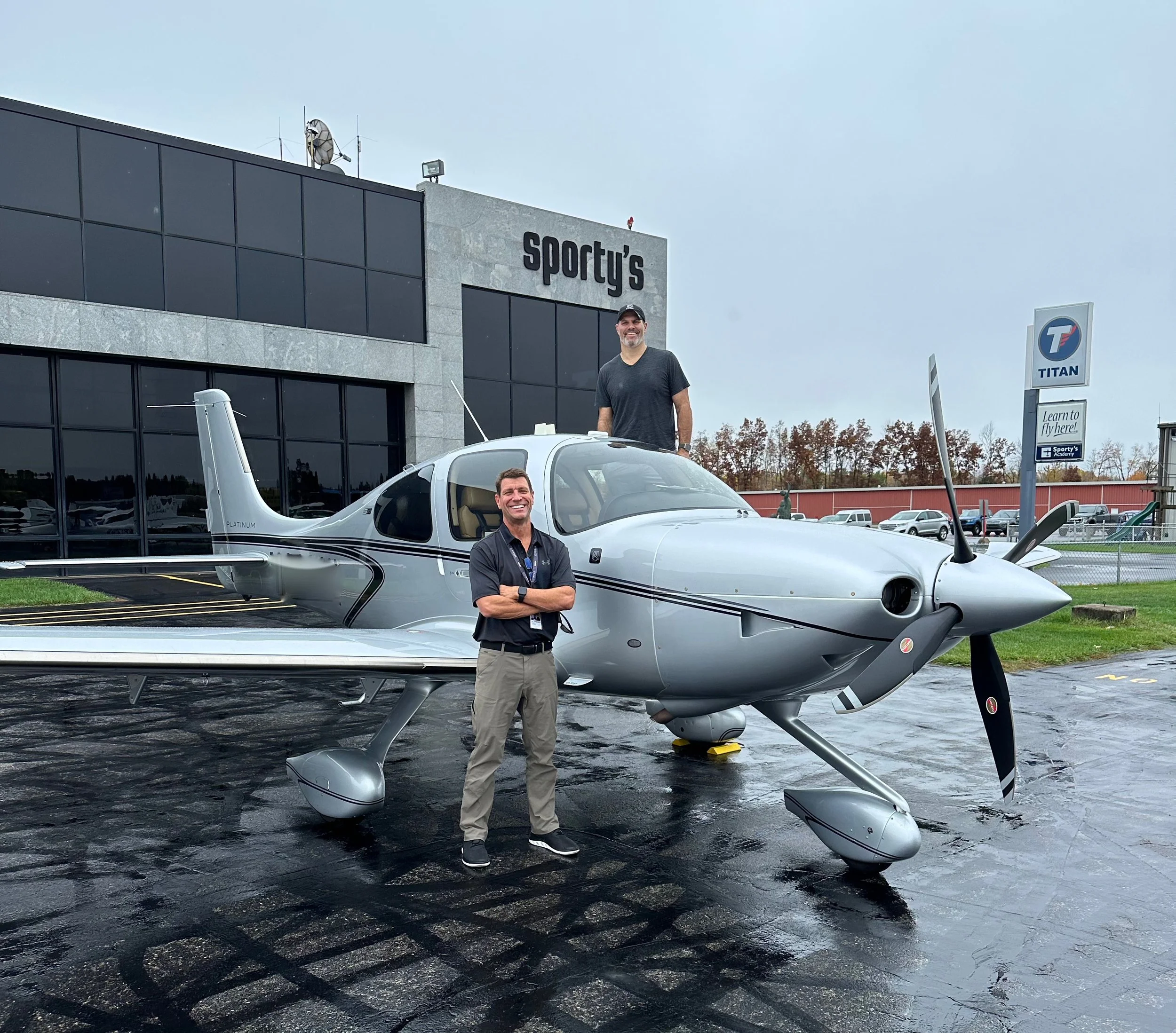 Cirrus SR22T owner-pilot training with Tim Decker at Sporty's Pilot Shop during advanced IFR and turbine transition instruction.