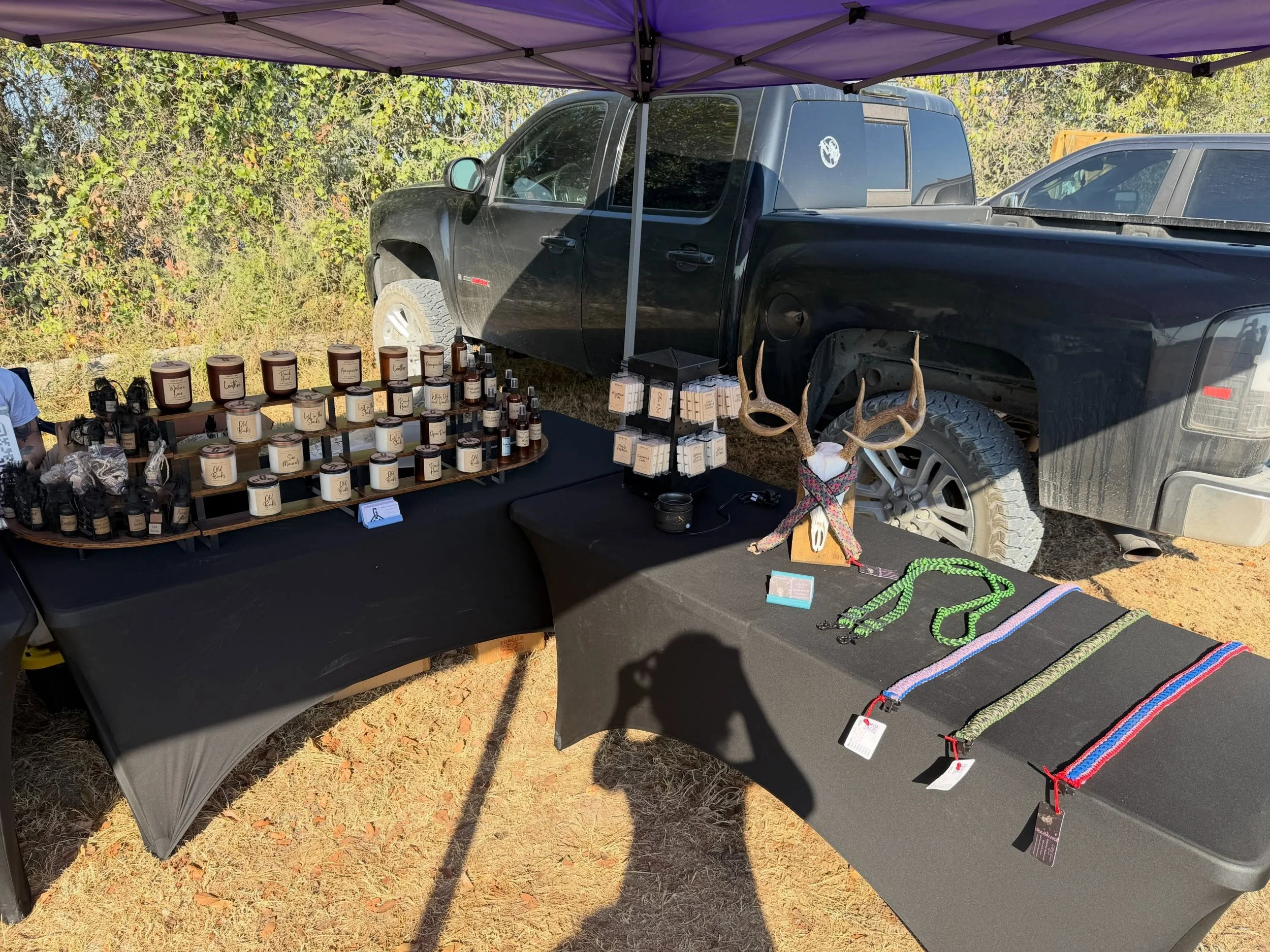 Set up at RTSS Gun Range for the day! Got plenty of smell good stuffs and a few gun straps! I forgot my portfolio though so you can&rsquo;t see all my past works 😬🤦🏻&zwj;♀️