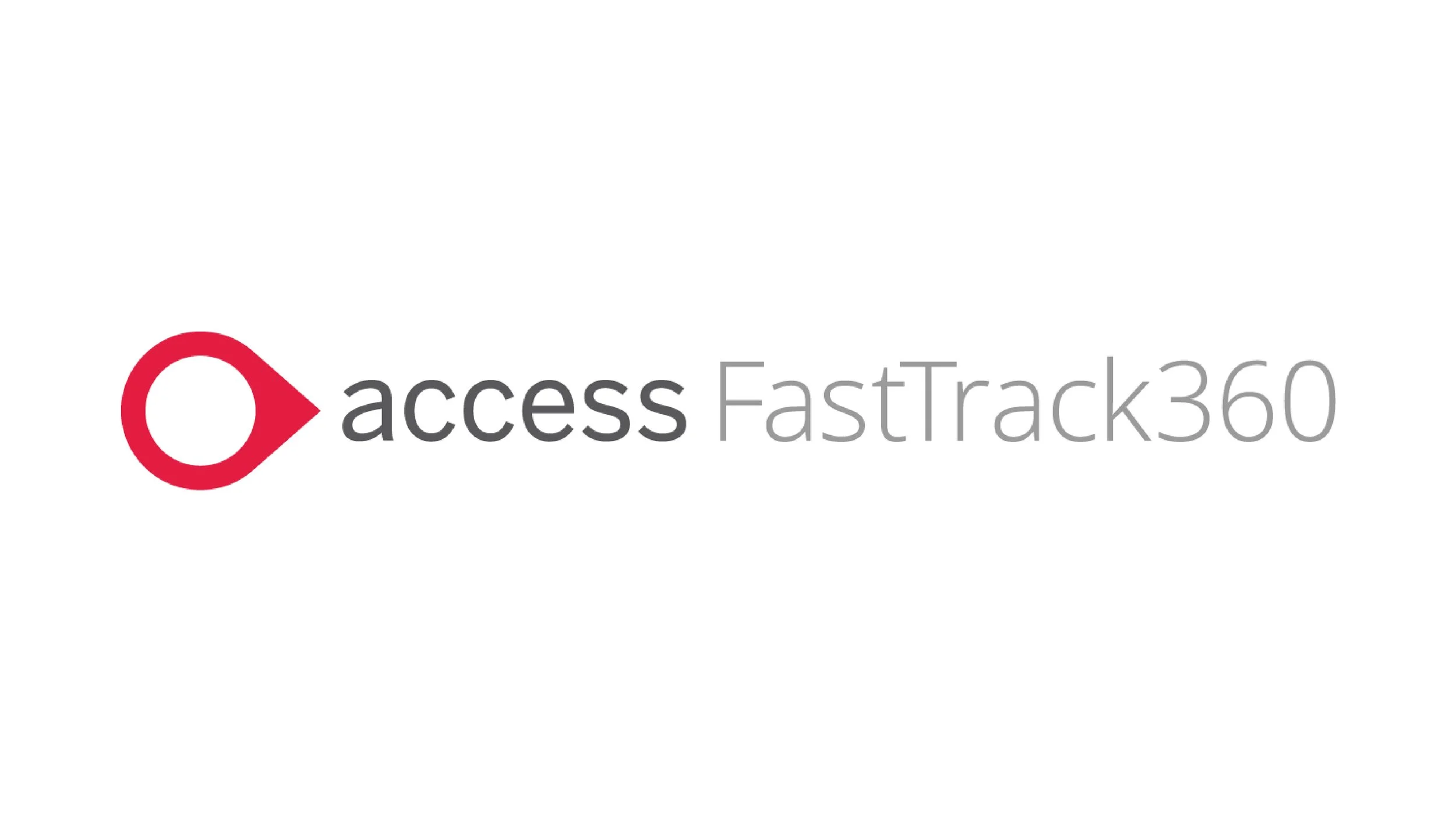 Access FastTrack 360 logo with a red arrow icon and black and gray text in a plain white background.