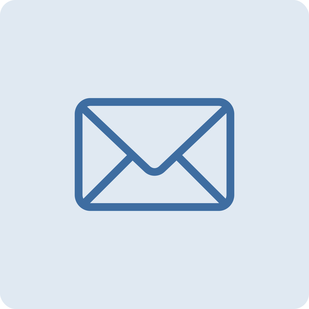 Outline of a closed envelope, representing email or messaging.