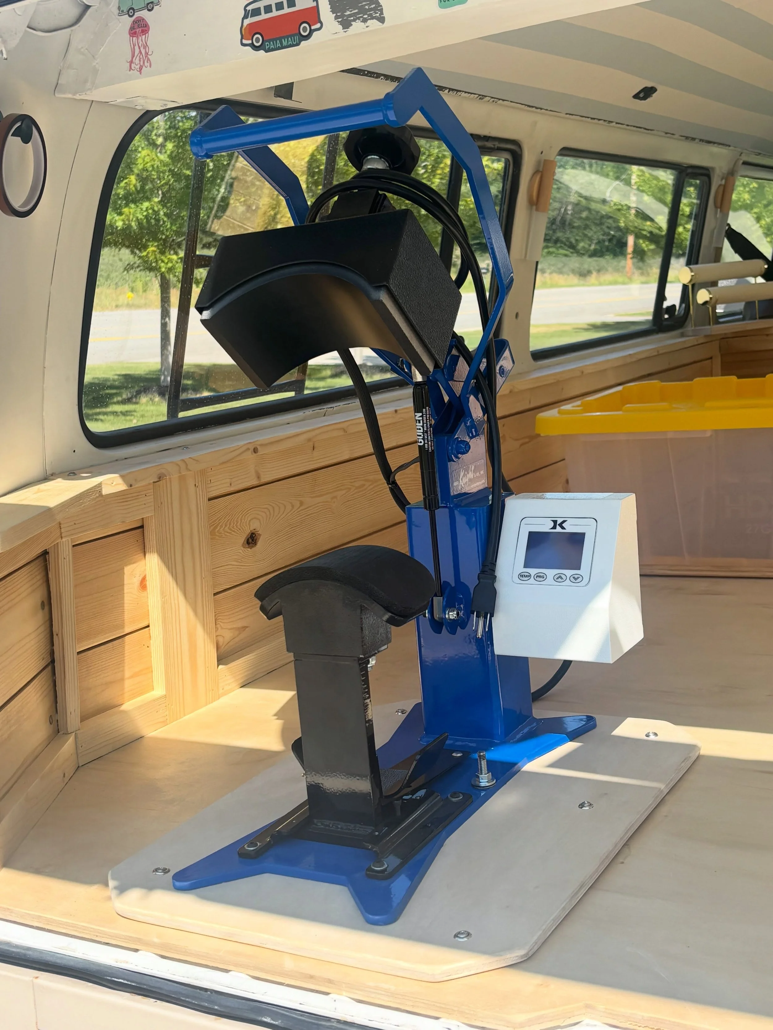 🧢 The heat press is mounted and ready to go! Getting closer everyday! ✨