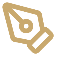 A simple, stylized icon of a pencil