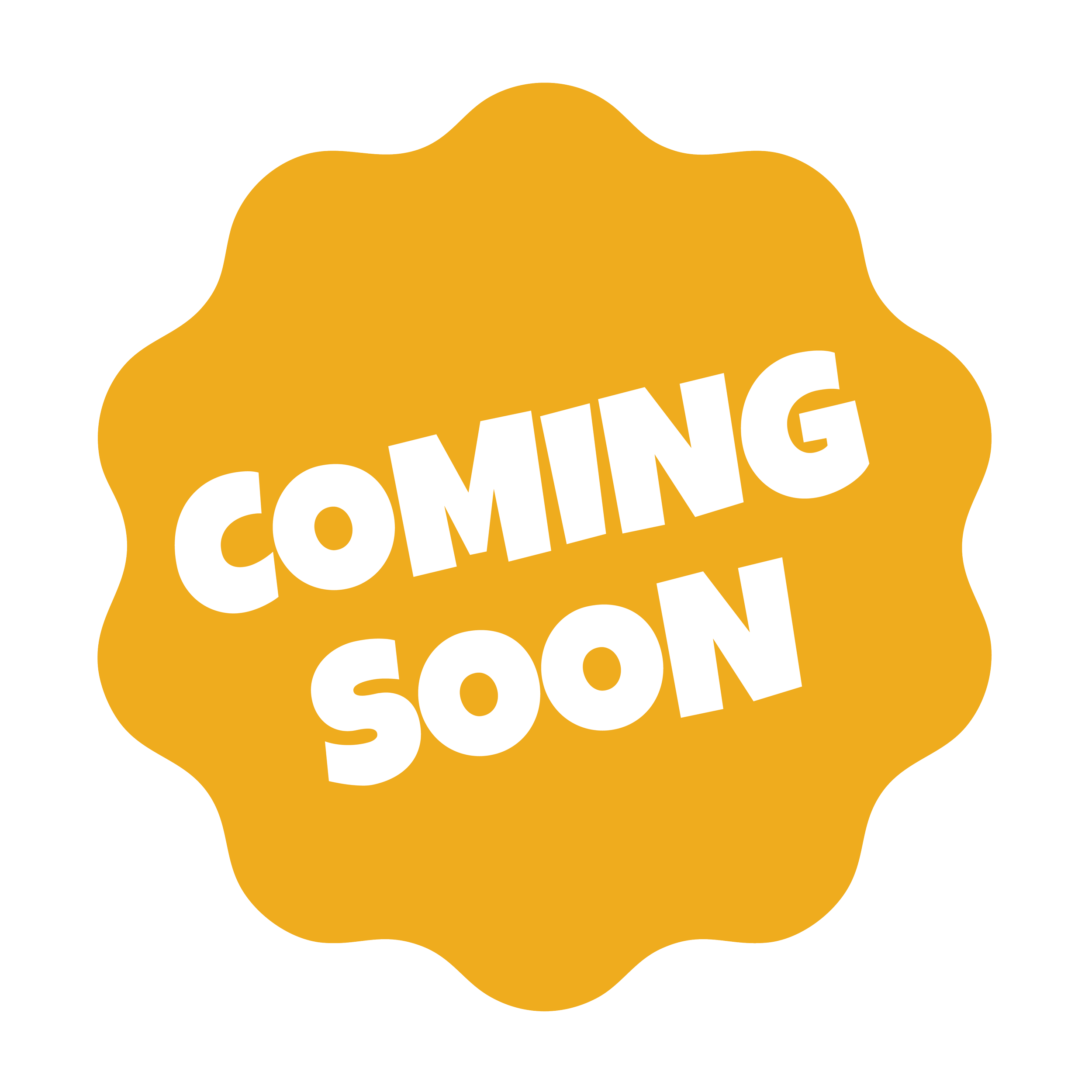Orange speech bubble with white text reading 'COMING SOON'.