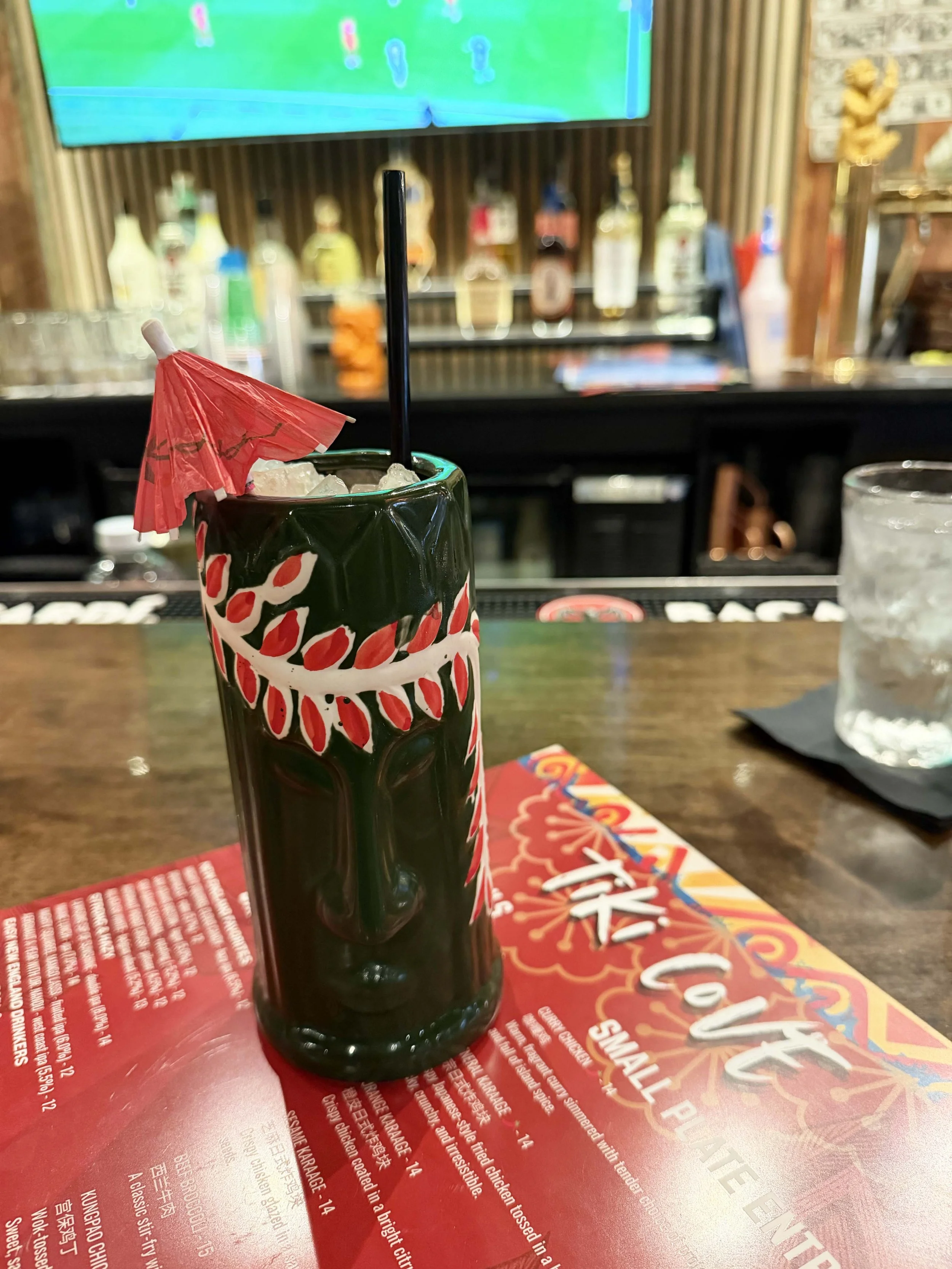 Tropical Zombie cocktail at Tiki Cove bar in Boston