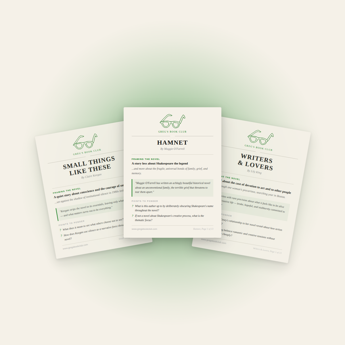 Reading guide cards thumbnails