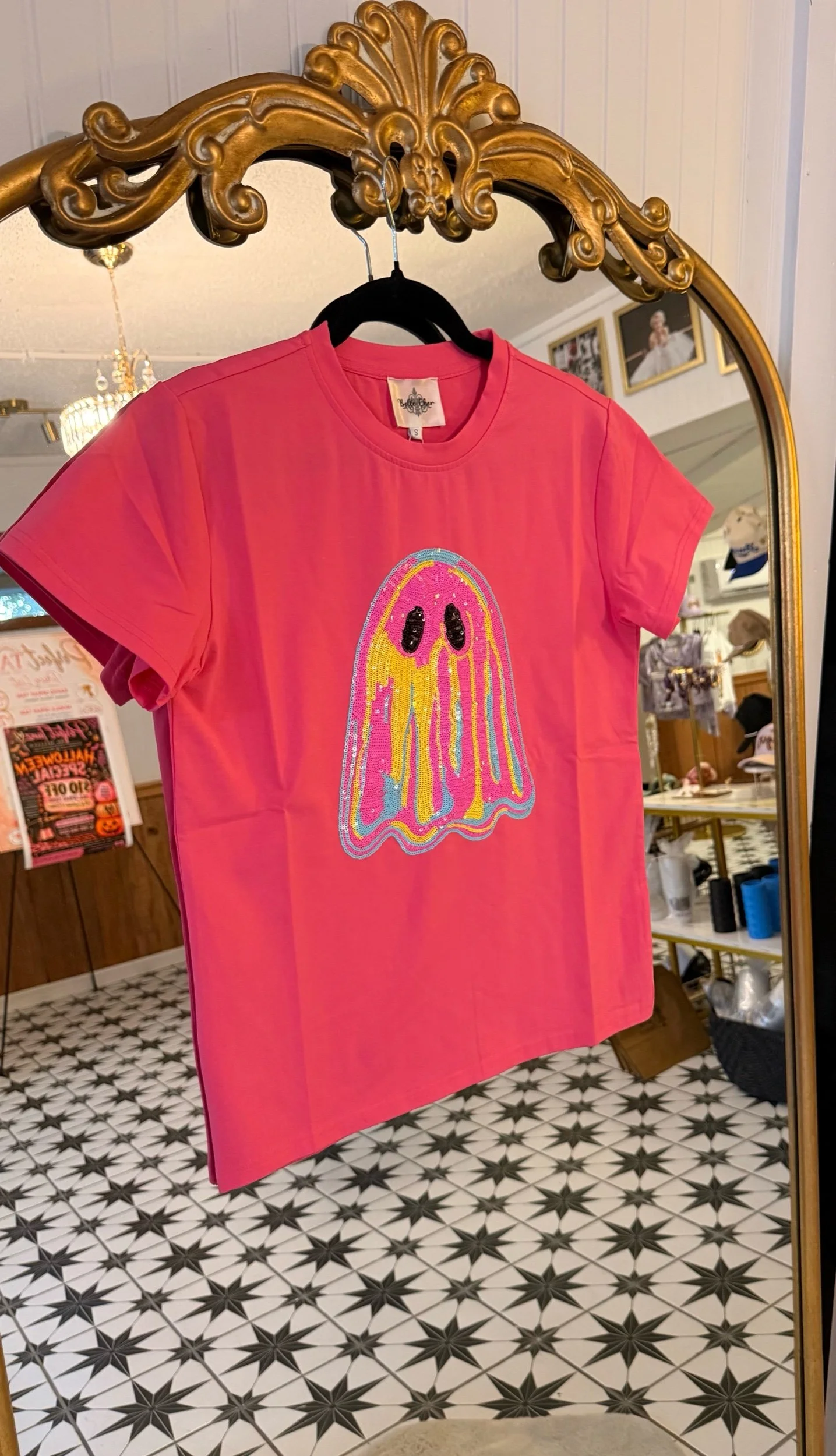 WOMENS PINK BOO TEE
