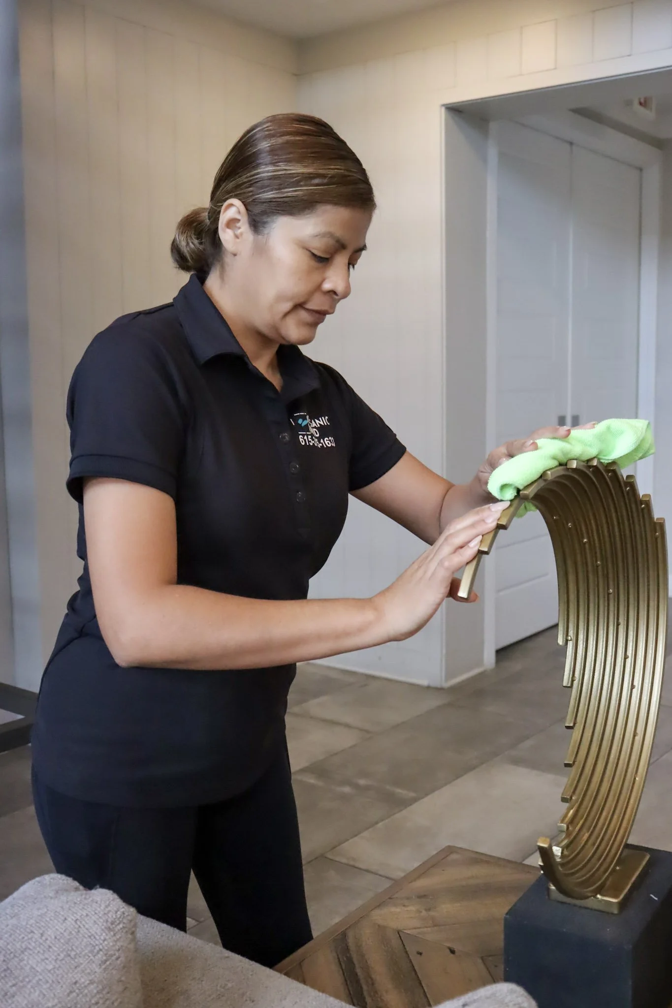 Detail cleaning decorative home accents