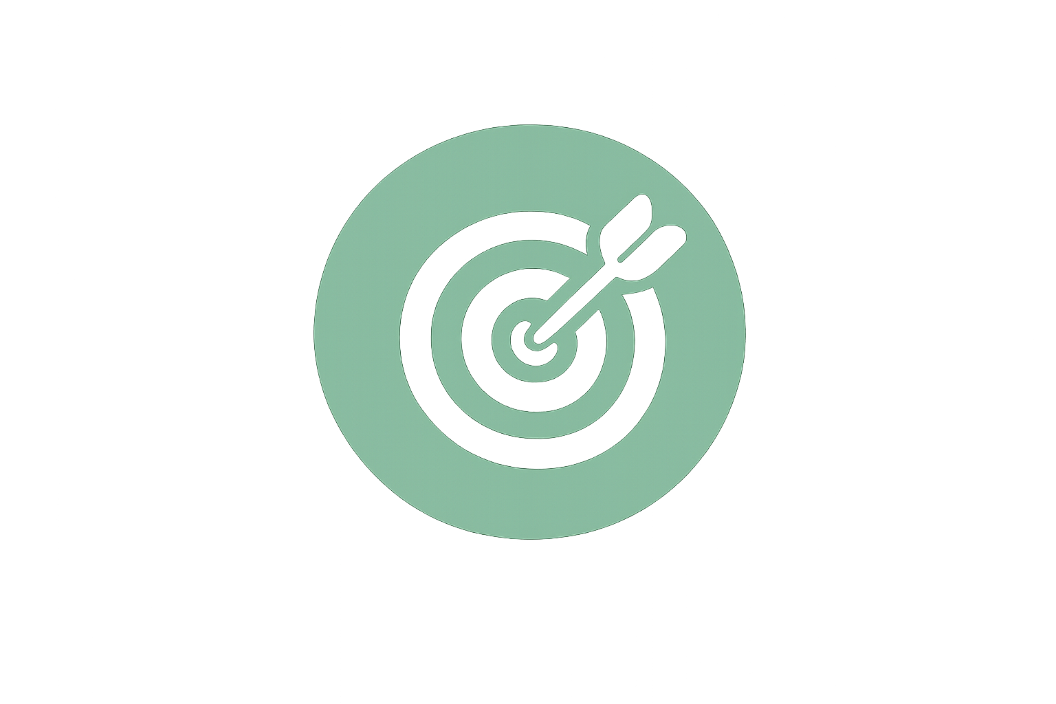 Icon of a target with an arrow hitting the bullseye, symbolizing goal achievement or precision.
