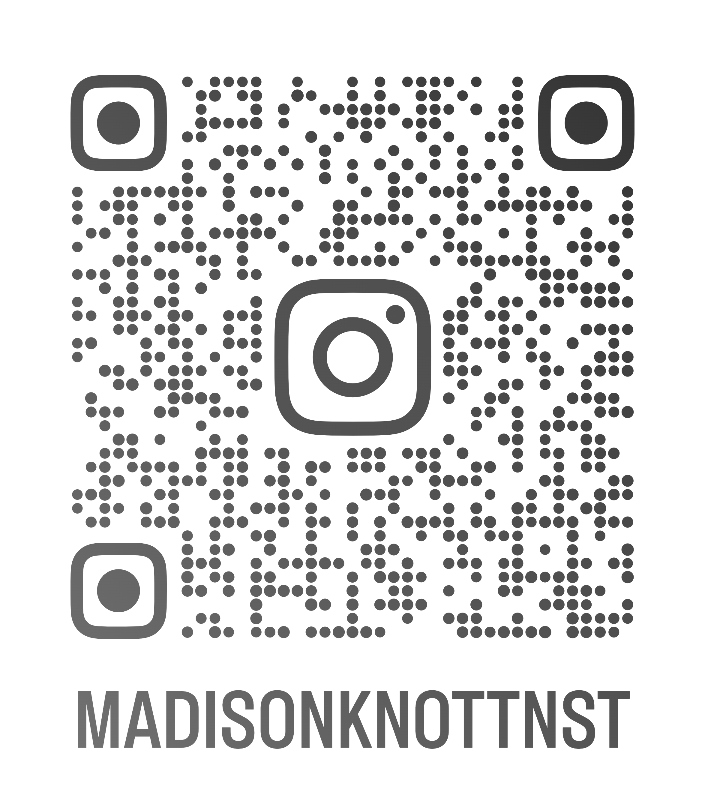 A QR code with the text 'MAISON KNOT NOT' below it.