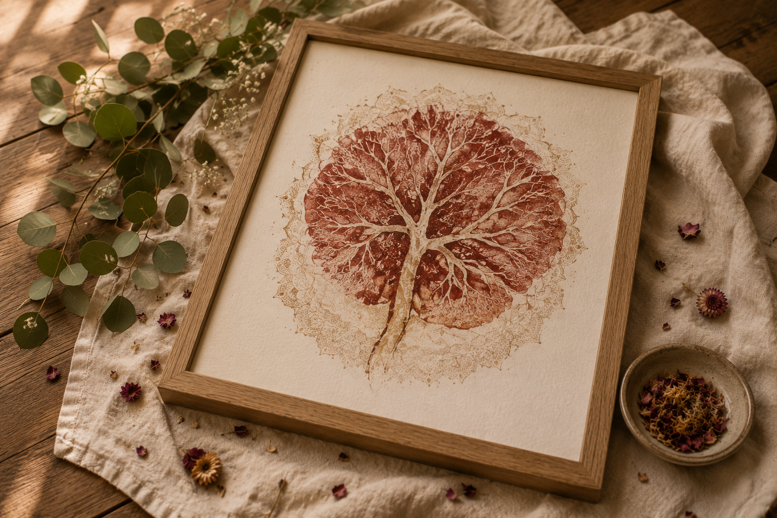 Ingelijste Placenta Print als blijvende herinnering aan de geboorte