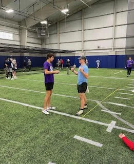 Justin Arth (Right) training UTSA QB/TE Shea Adams (Left) (circa 2023)