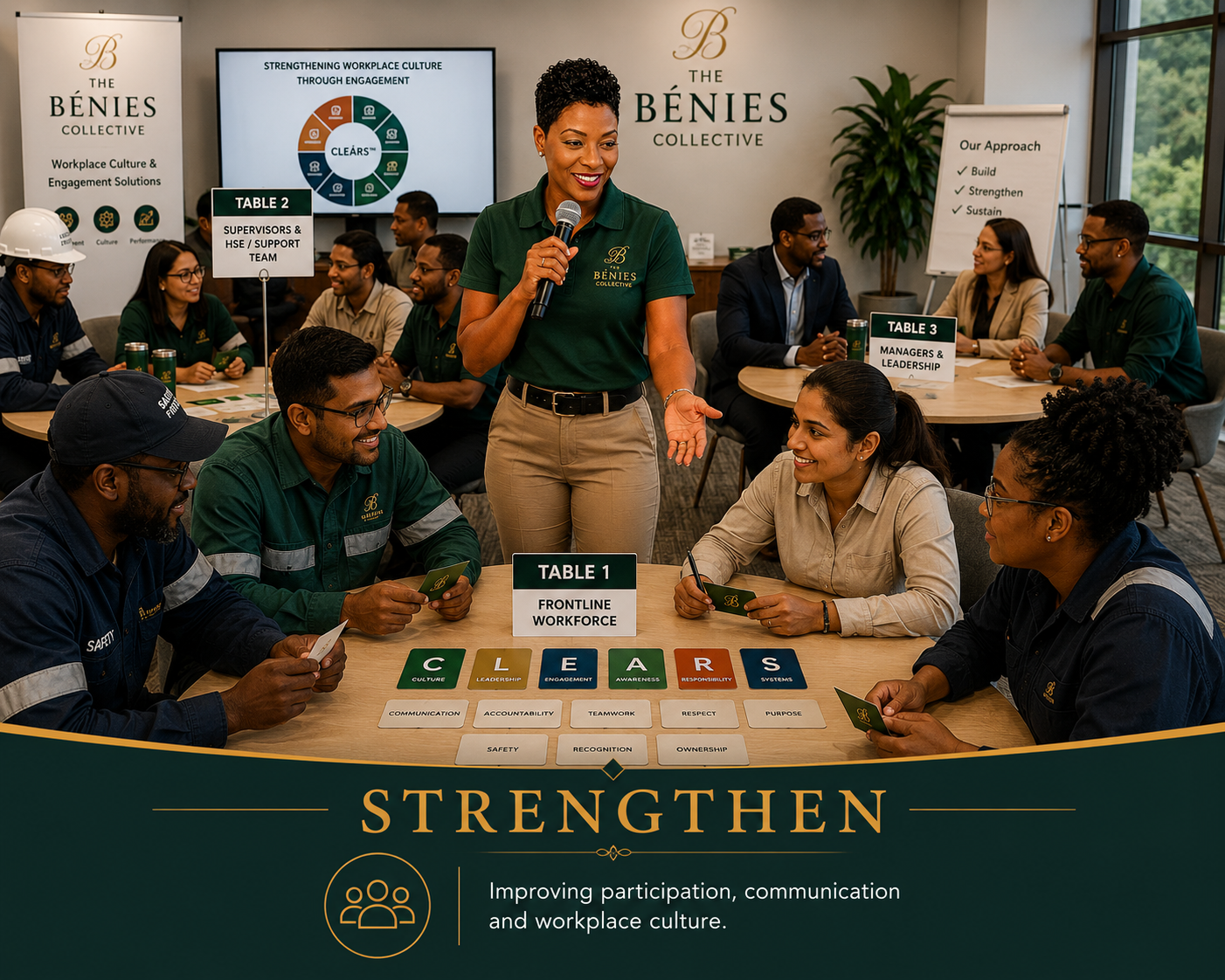 Workplace culture facilitator leading workforce engagement activities with frontline employees, supervisors and managers.