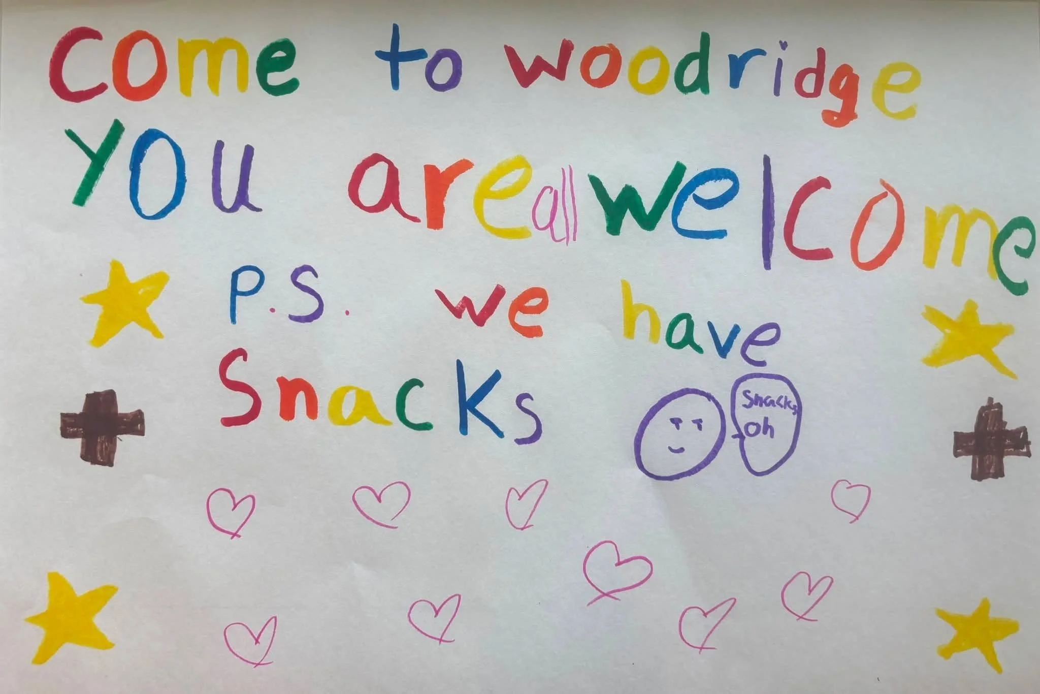 🍪 P.S. We have snacks! ❤️

Our Sunday School Social Media Takeover continues with an invitation from one of our youngest snack enthusiasts! 😋

At Woodridge, everyone is welcome, everyone belongs, and there&rsquo;s always room for one more at the ta