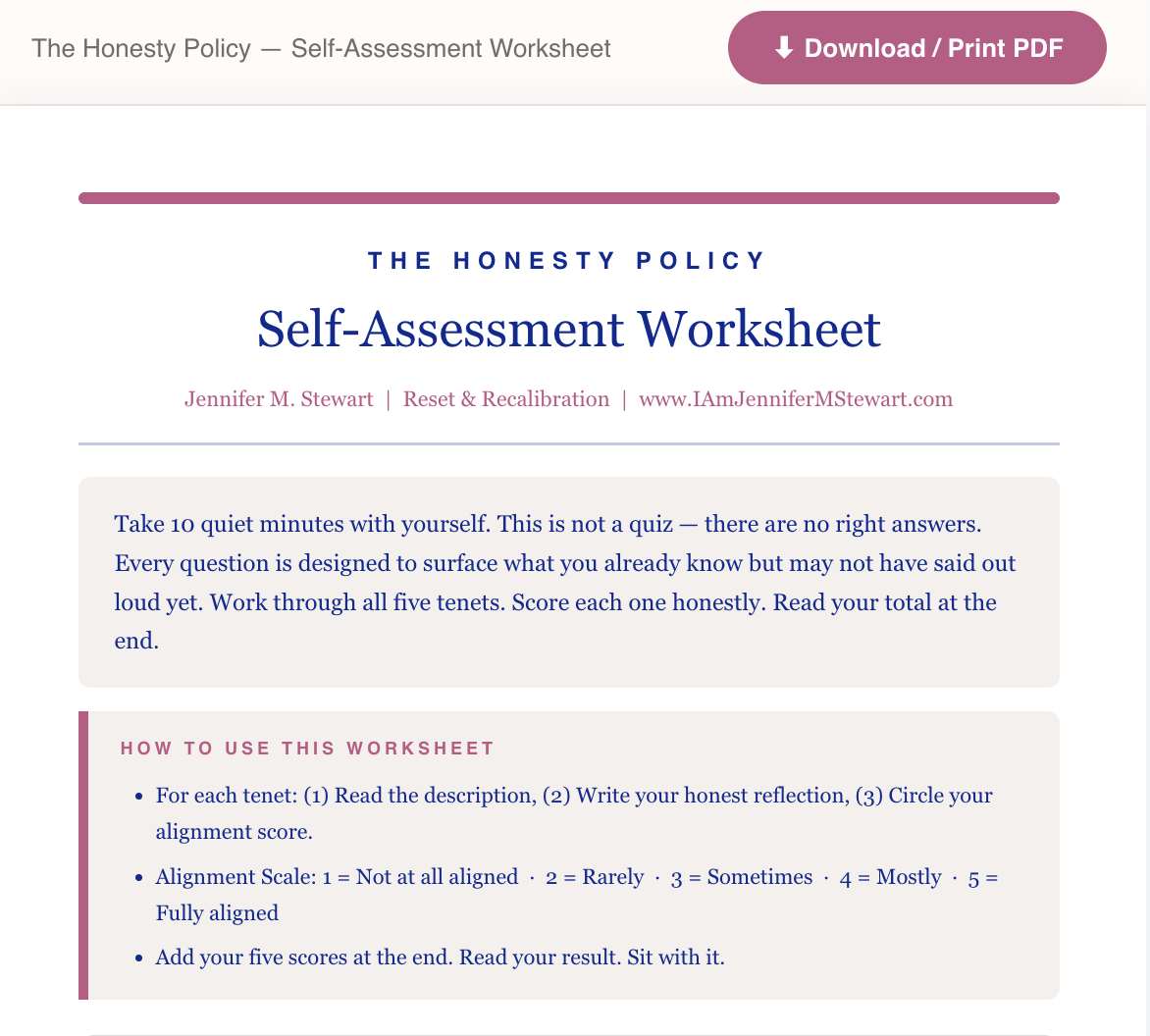 The Honesty Policy Self Assessment
