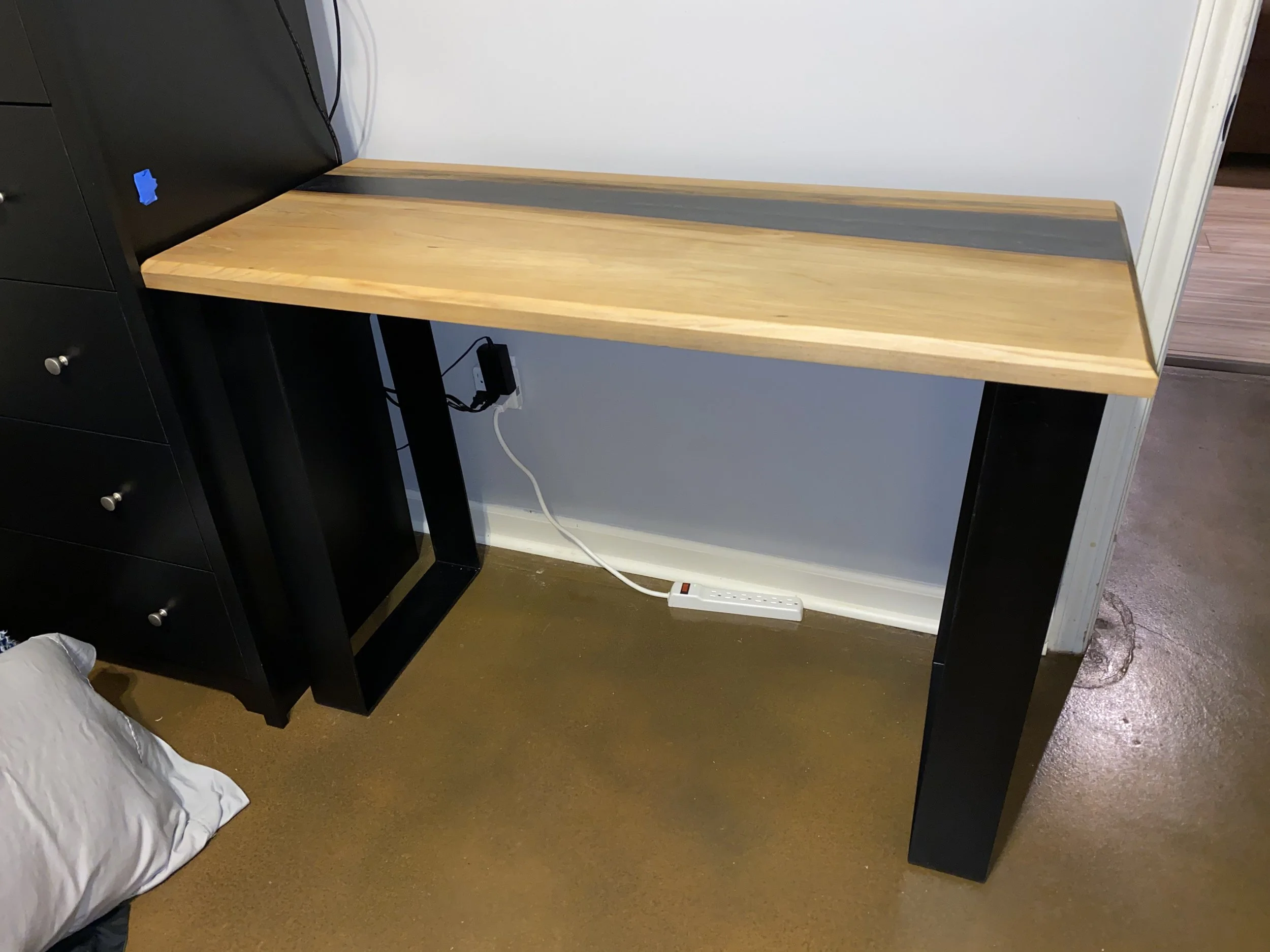 cypress and black epoxy table/desk