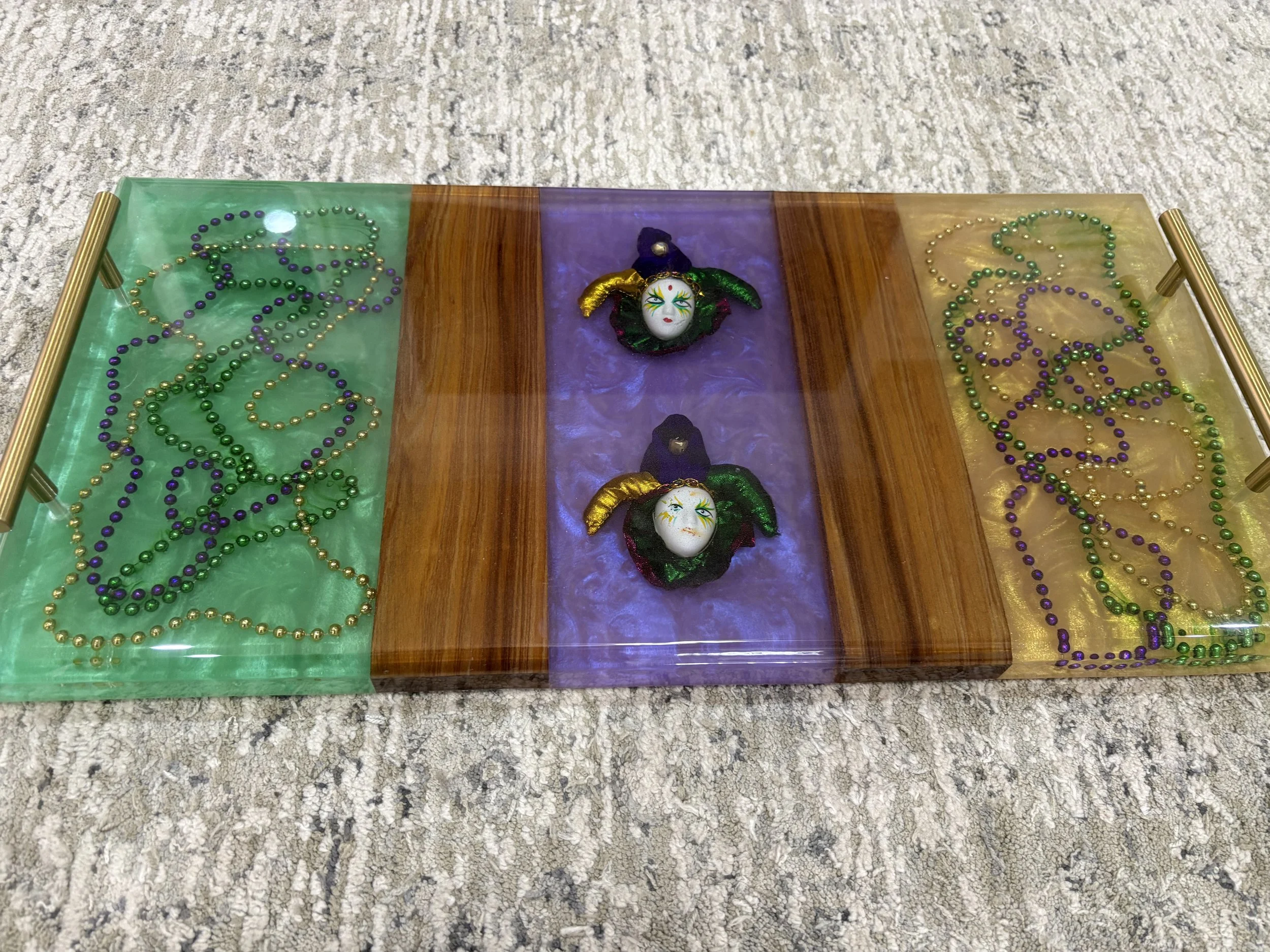 Custom Mardi Grass charcuterie board