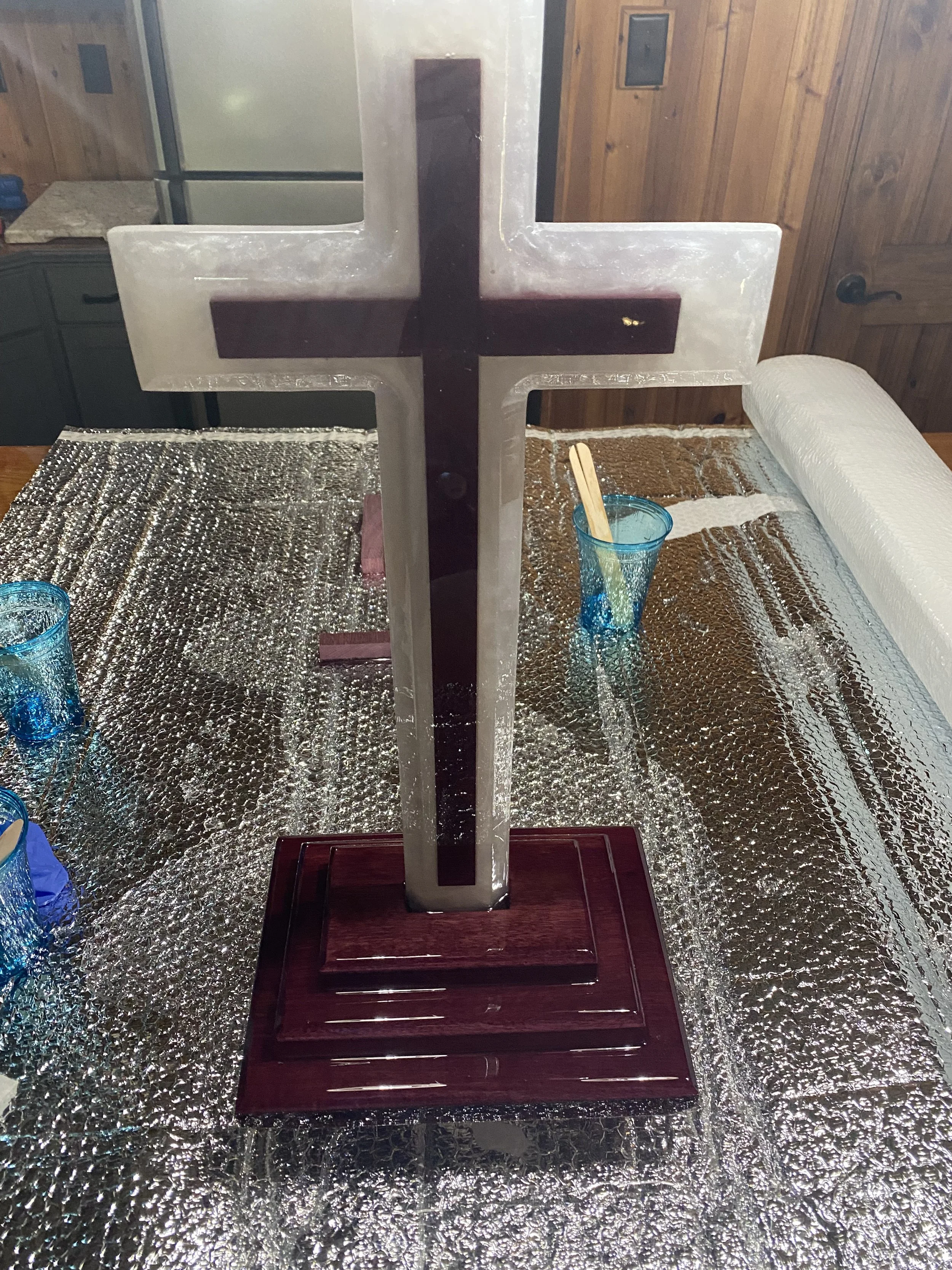 Large epoxy cross with base