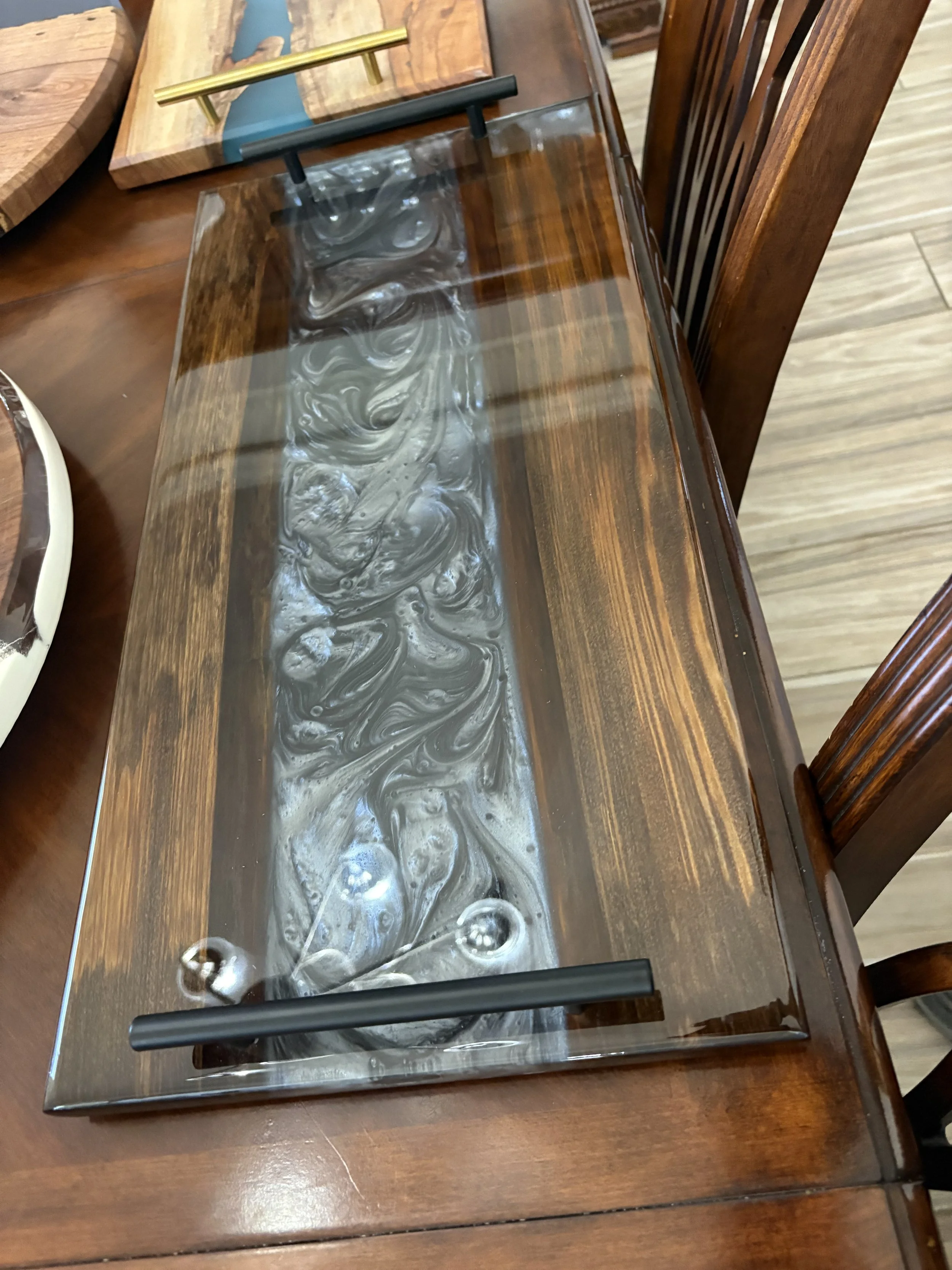 Sinker Cypress with grey swirl epoxy