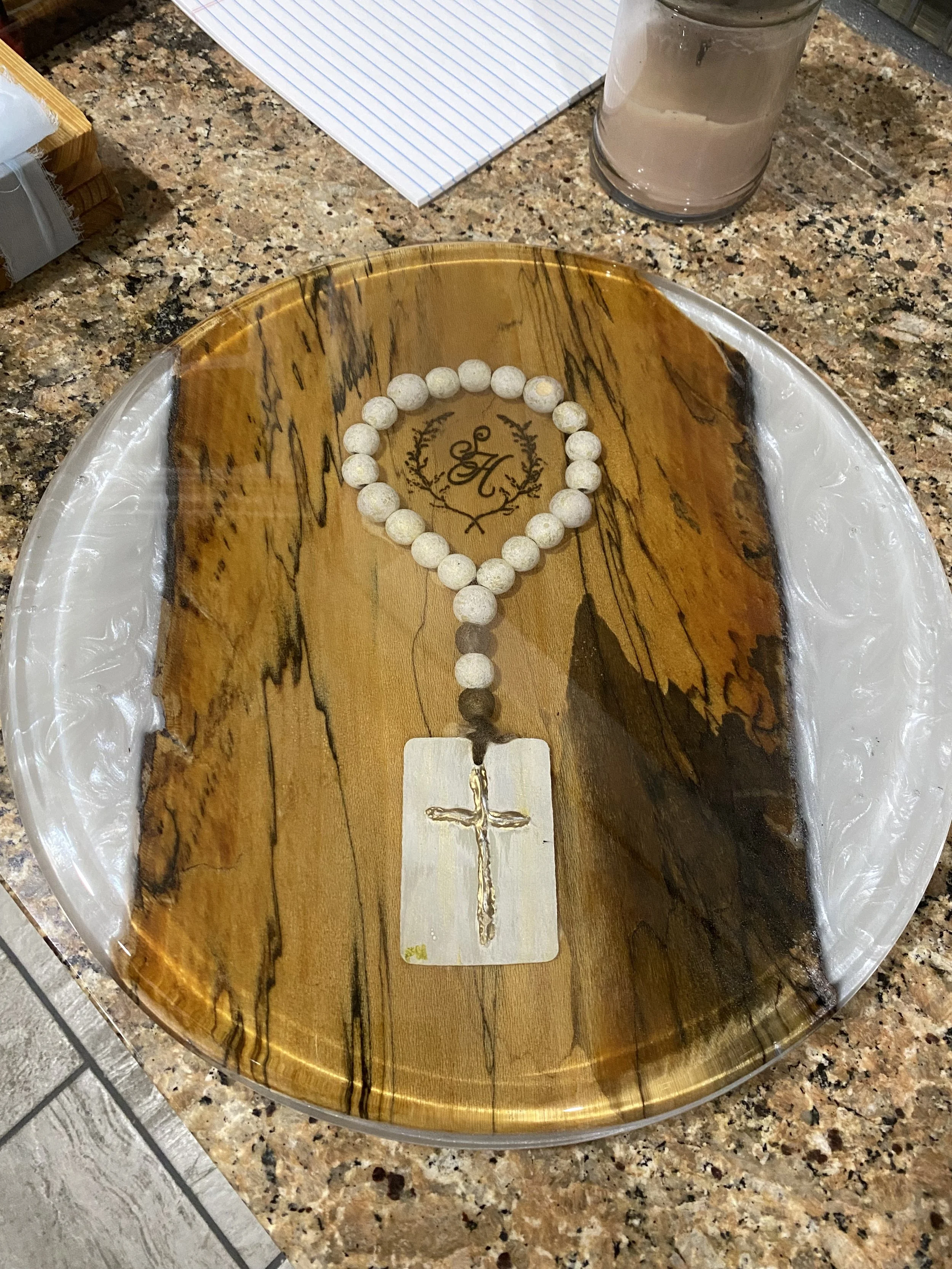 Lazy Susan wedding gifts with clear epoxy
