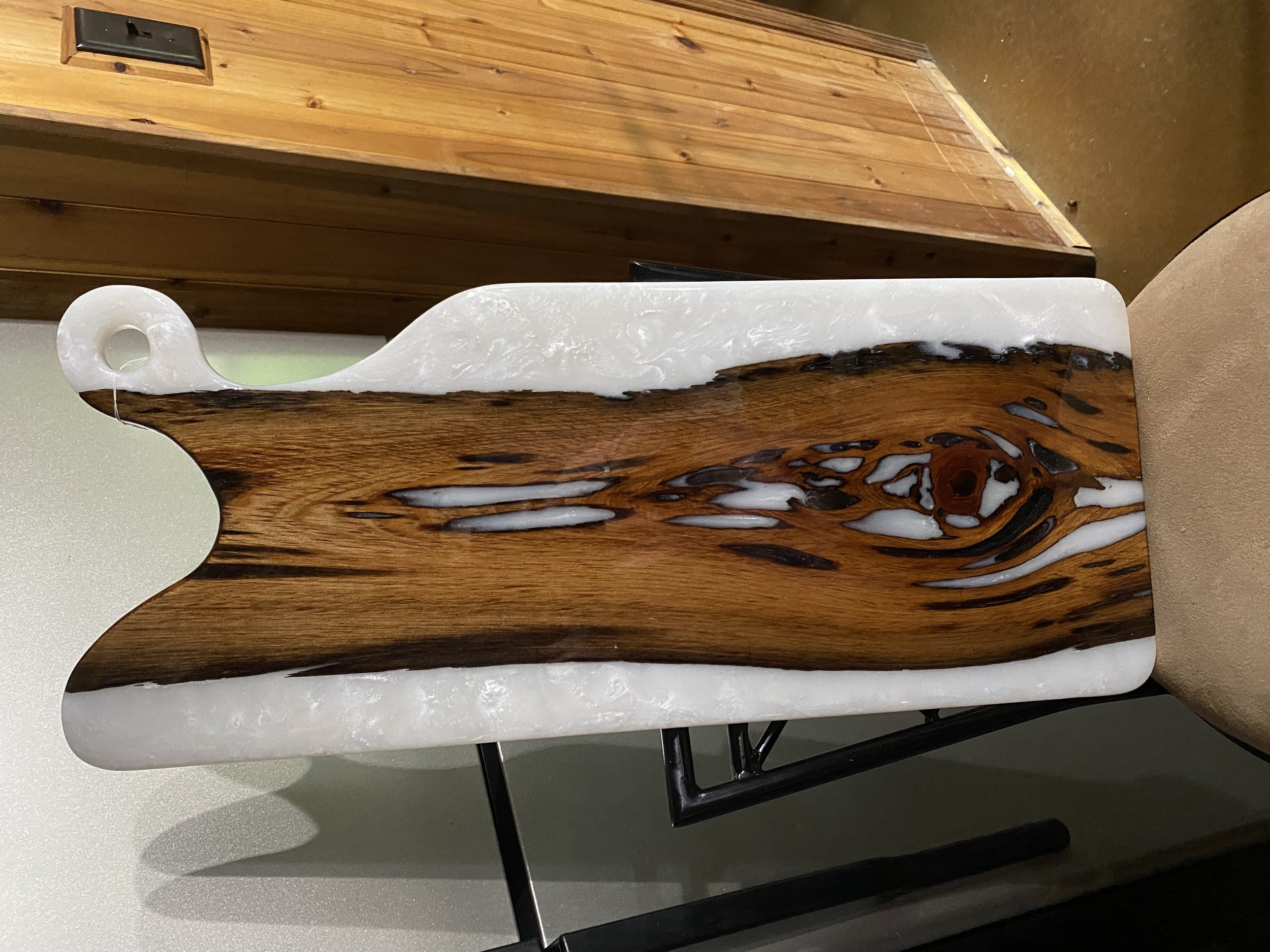 Custom pecky cypress with white charcuterie board