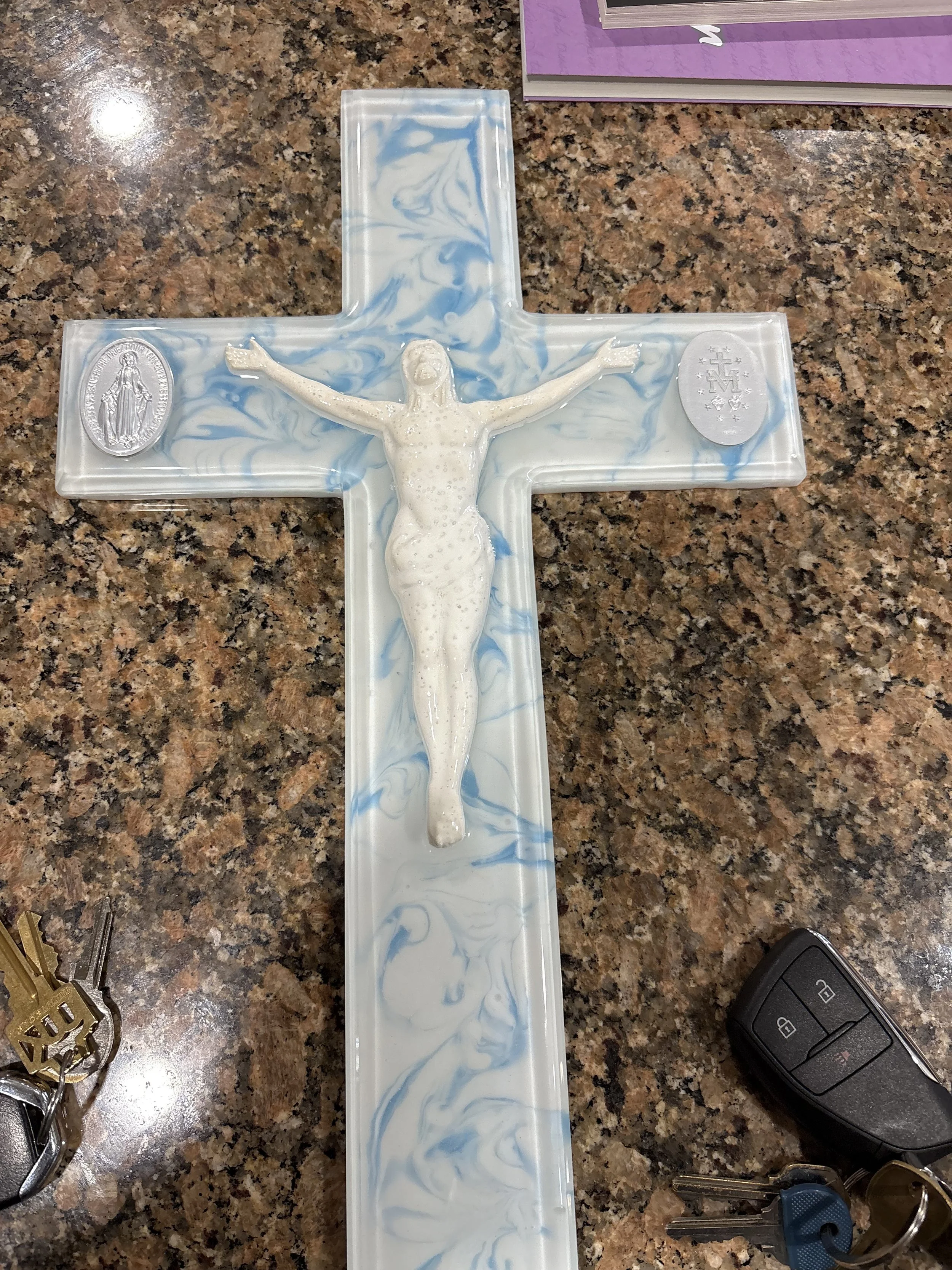 Large epoxy cross with corpus