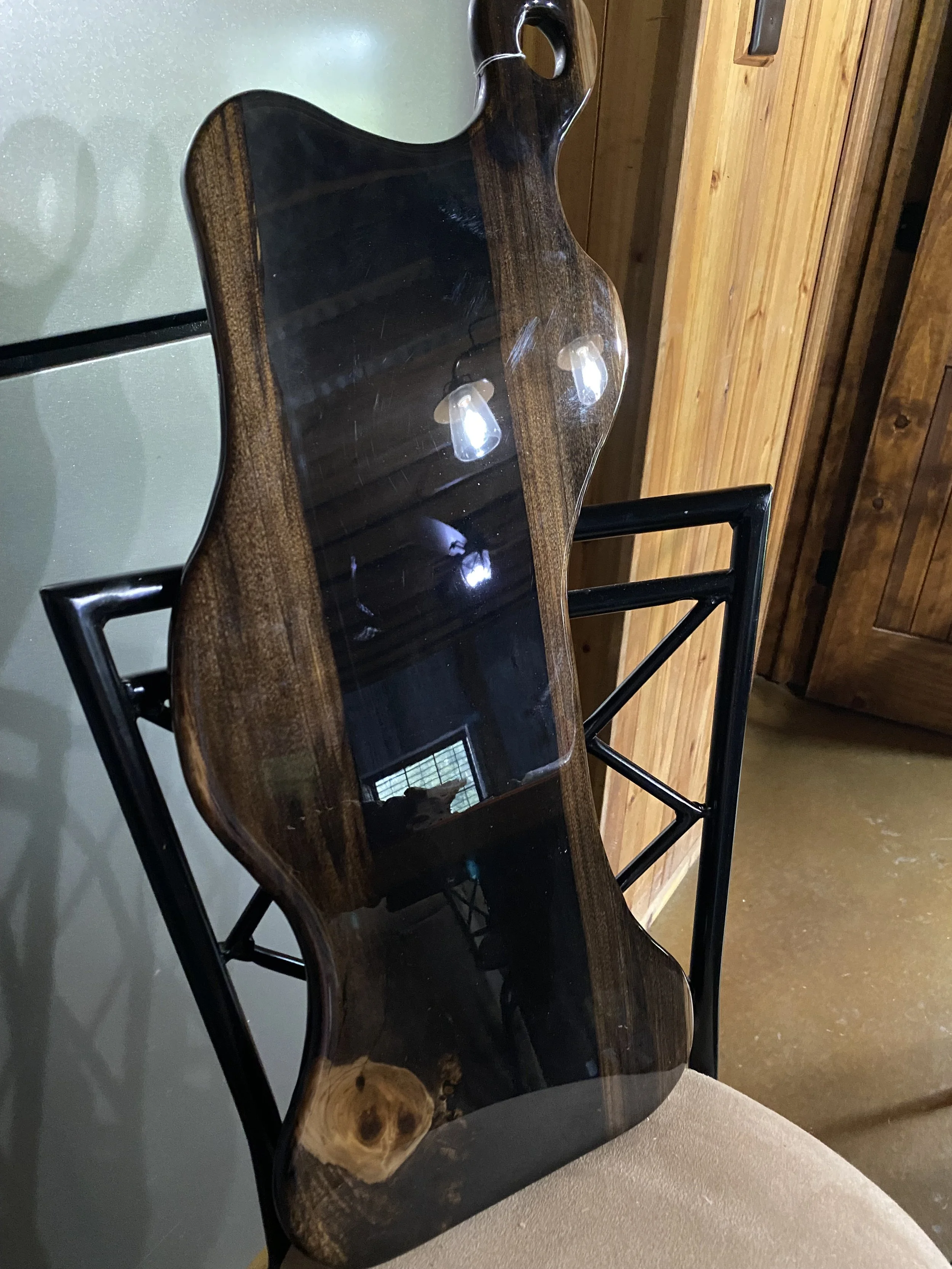 Sinker cypress with black epoxy charcuterie board