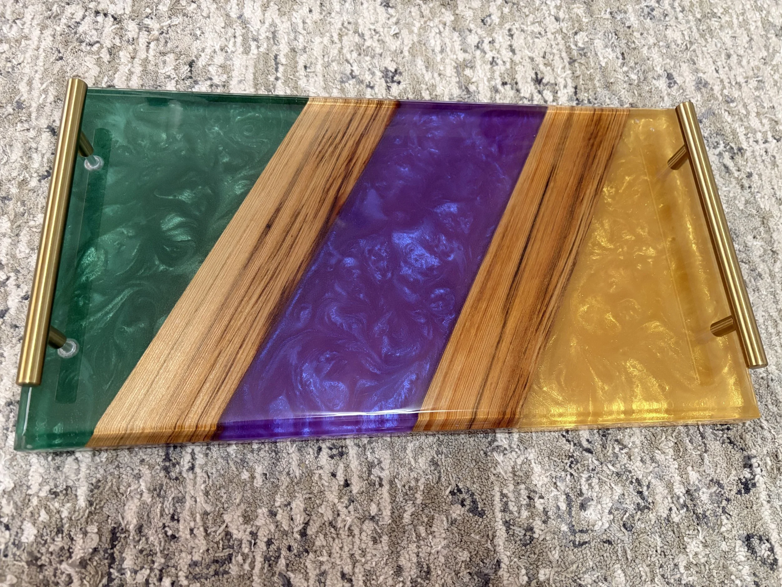 Custom Mardi Grass charcuterie board
