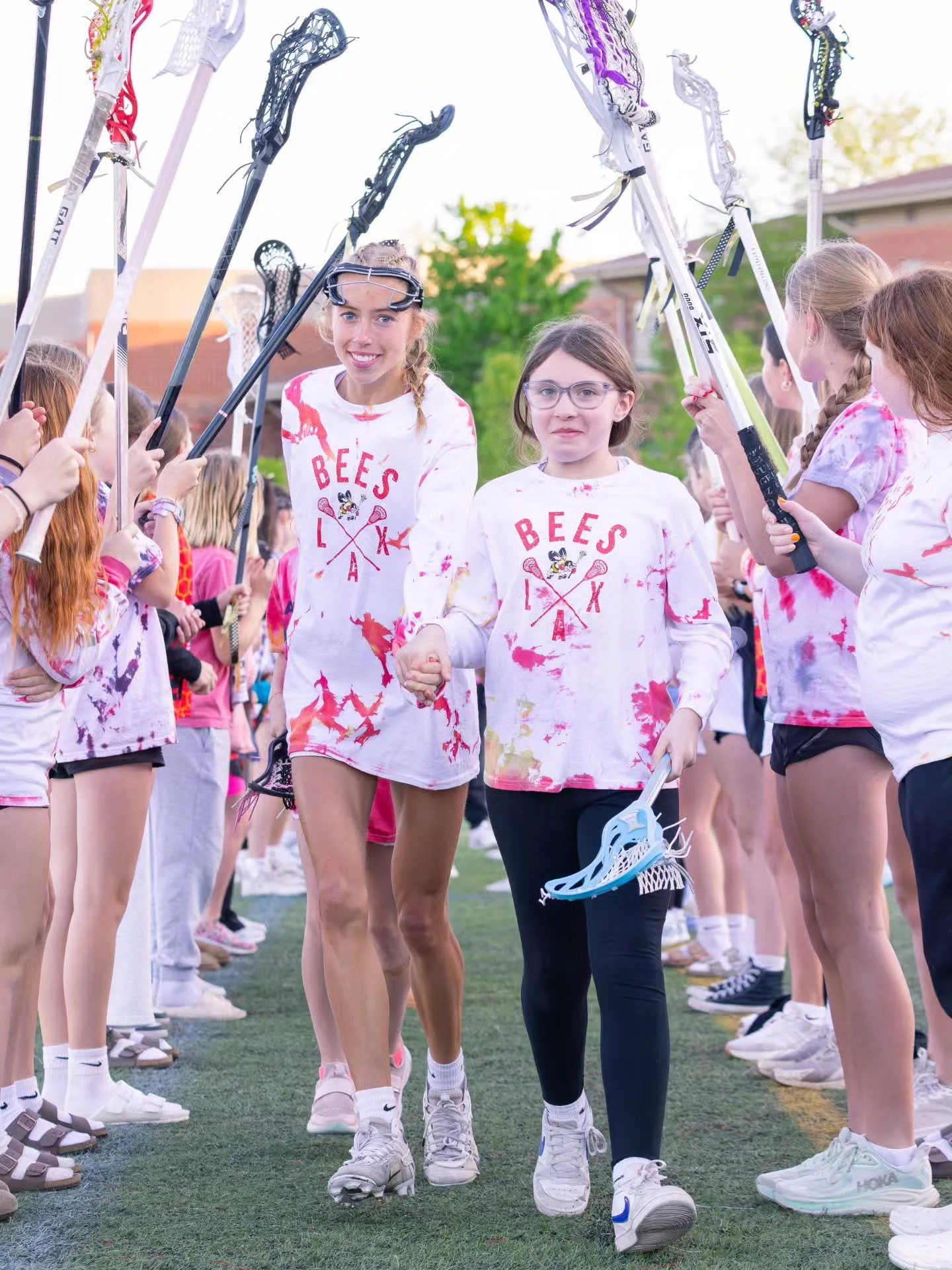 (Post 2/2) Before the game against Kenston, Lady Bees Lax hosted their Youth Night at the hive, featuring many elementary and middle school players who will soon be on the same turf as the big kids :-)