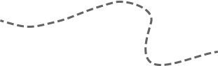 A dotted grey line in a curved shape.