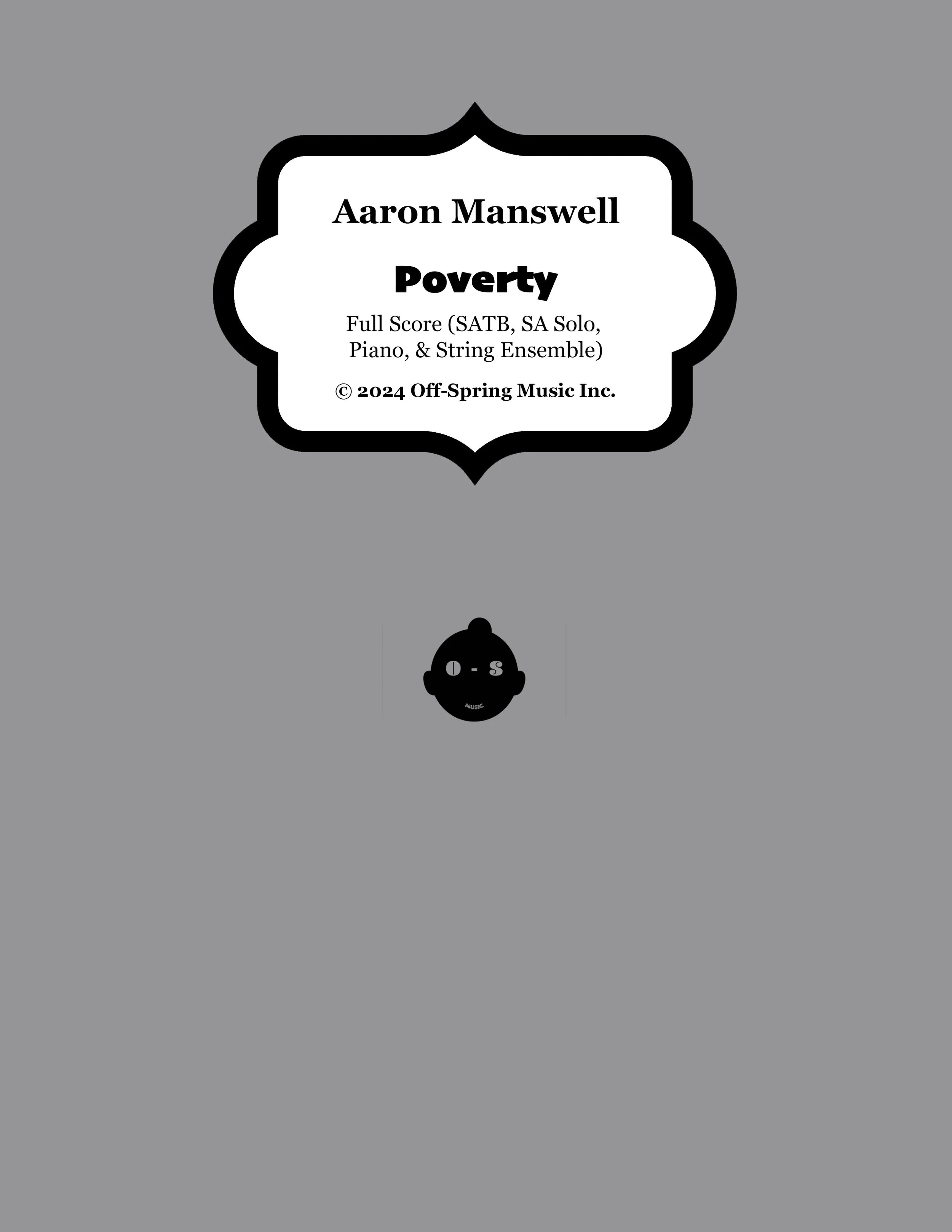 Poverty (Full Score + String Ensemble Parts)