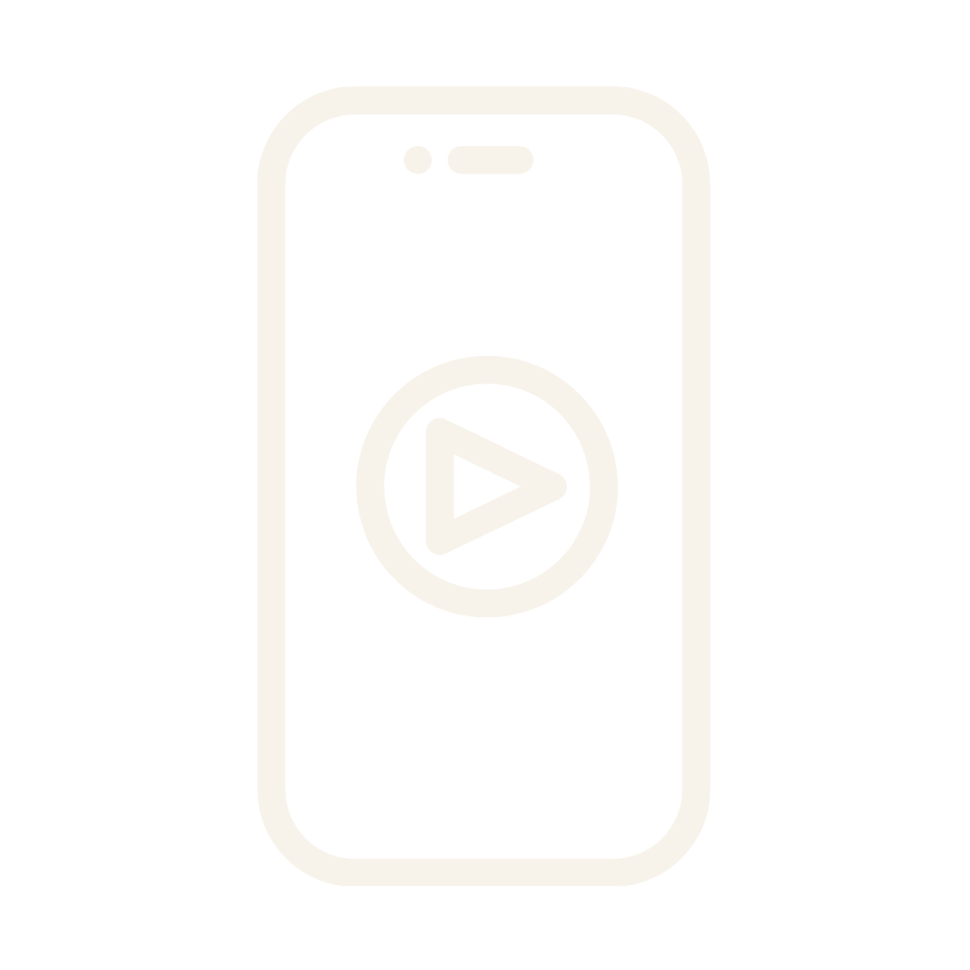 Une illustration d'un smartphone avec une icône de lecture vidéo sur l'écran.