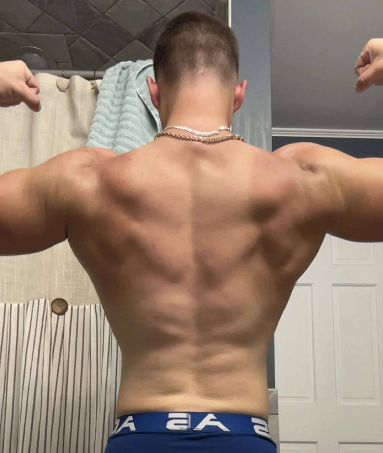 Back view of creators personal 12-week transformation