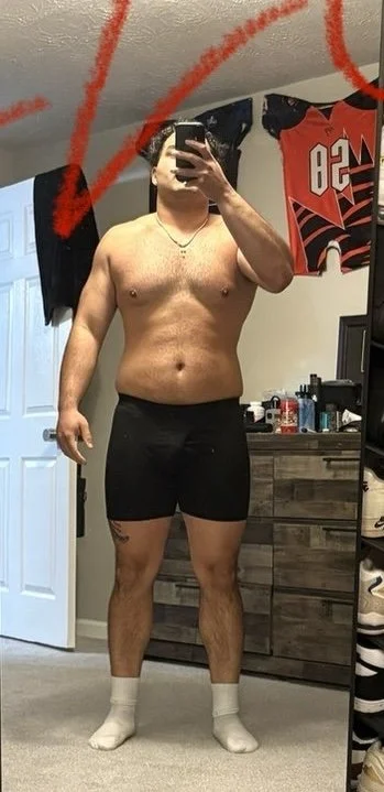 Side view of clients 18-week transformation