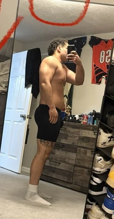 Side view of clients 18-week transformation