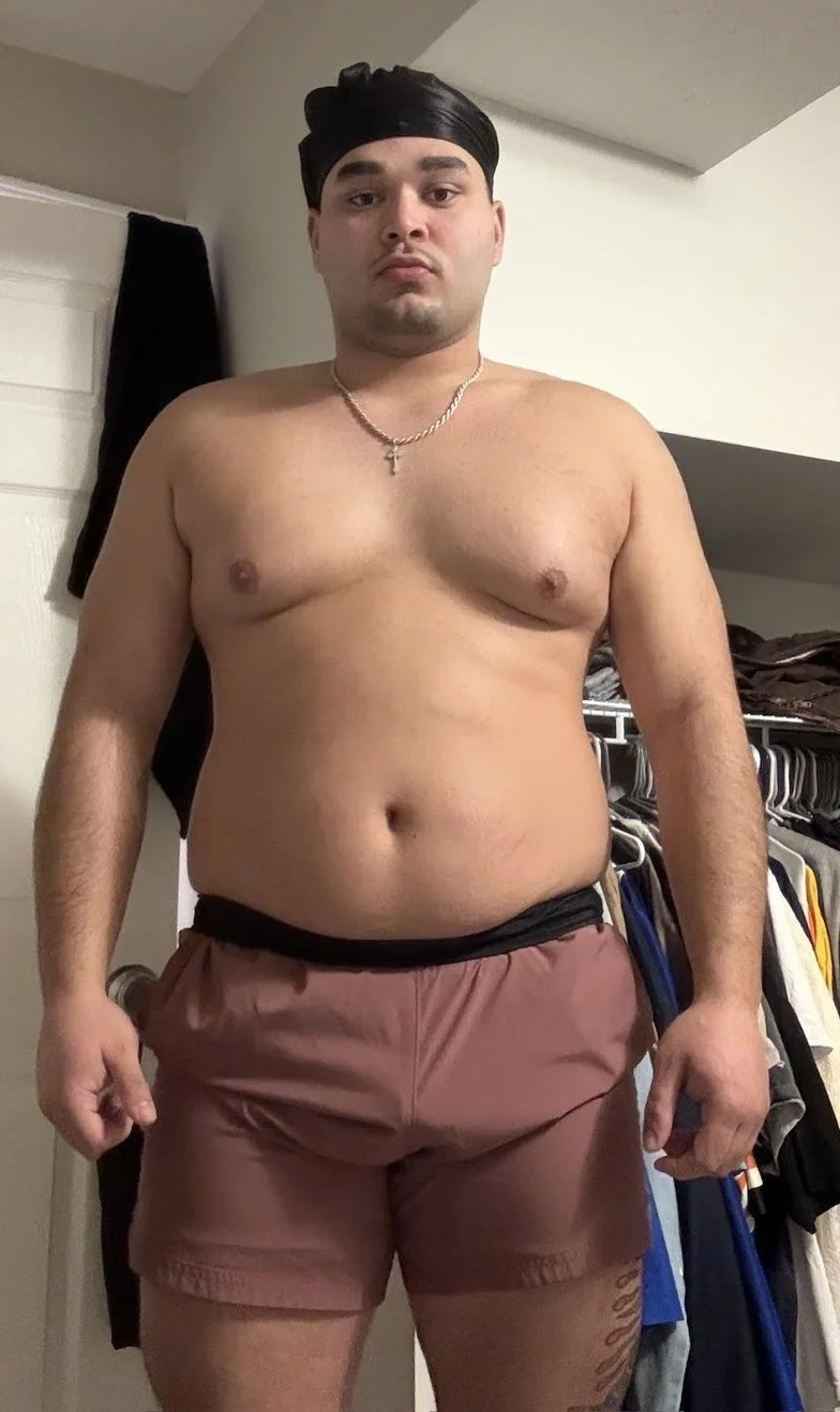 Front view of clients pre-transformation
